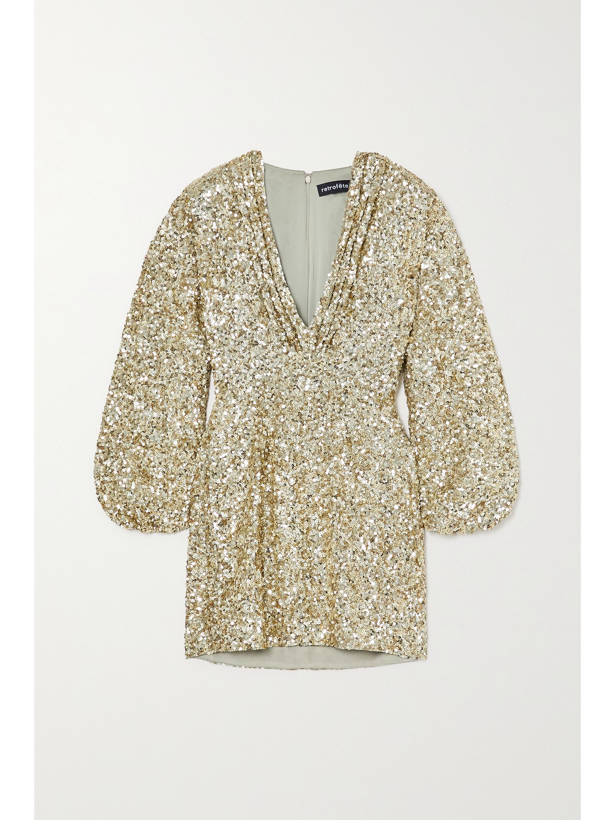 retrofête aubrielle sequined chiffon mini dress