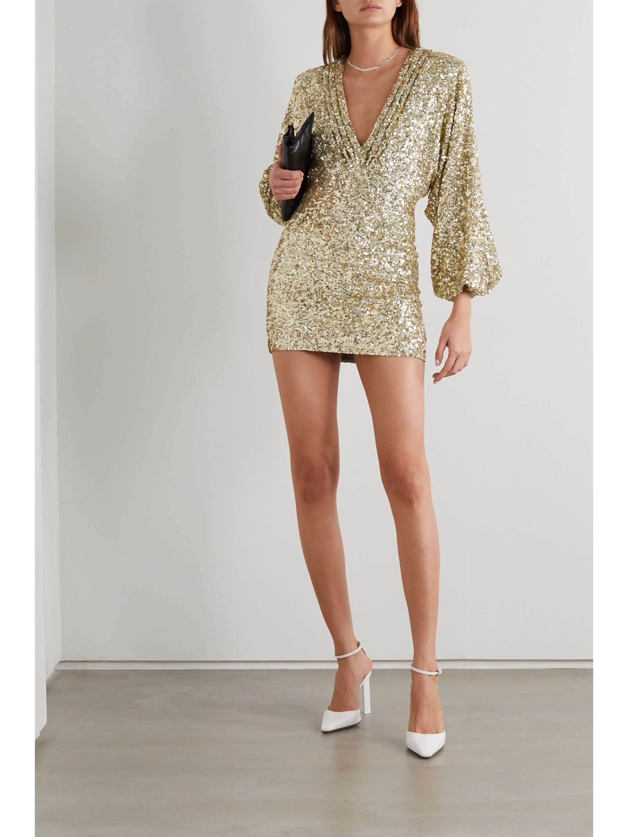 RETROFÊTE Aubrielle sequined chiffon mini dress