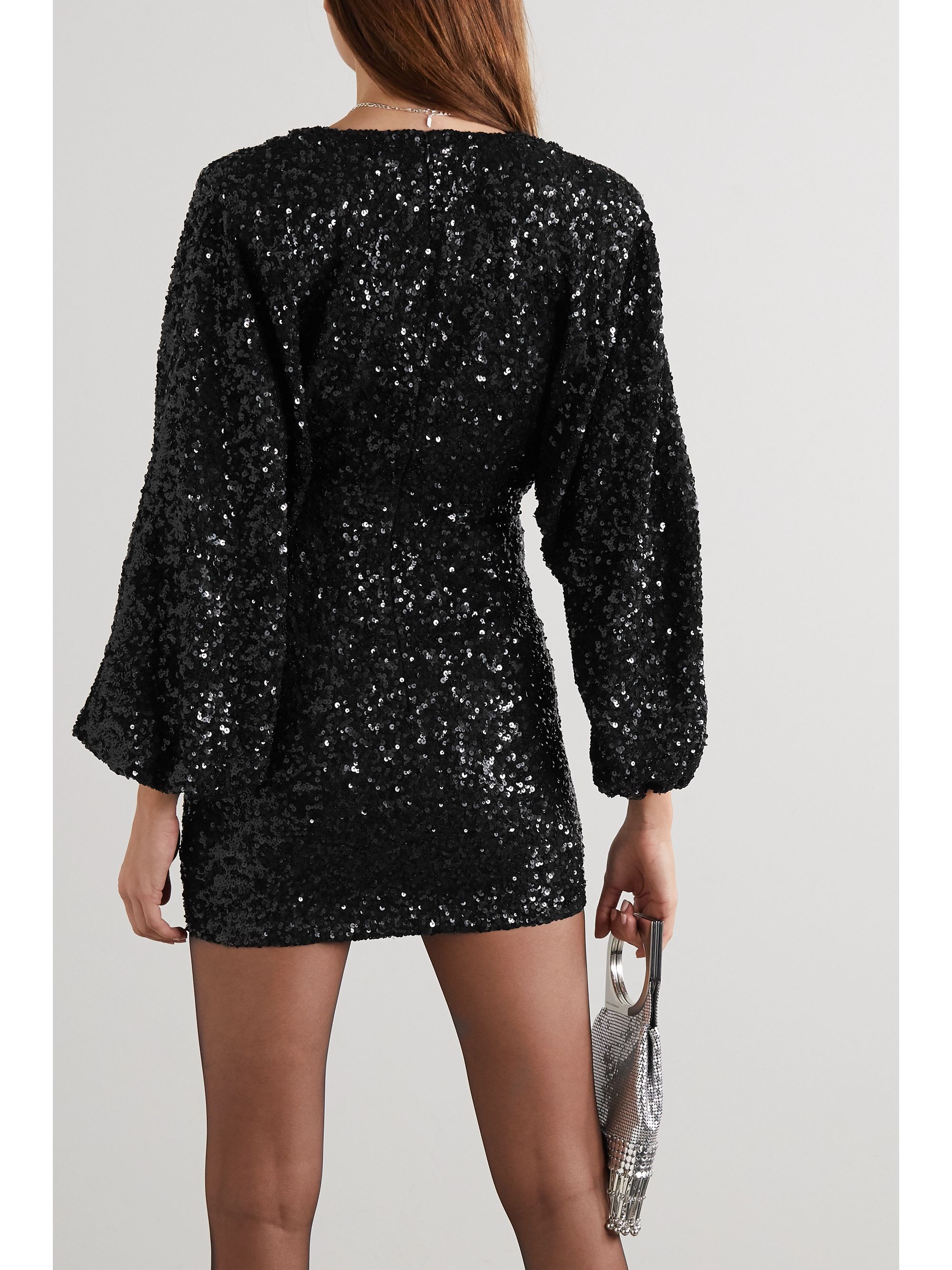 retrofête aubrielle sequined chiffon mini dress