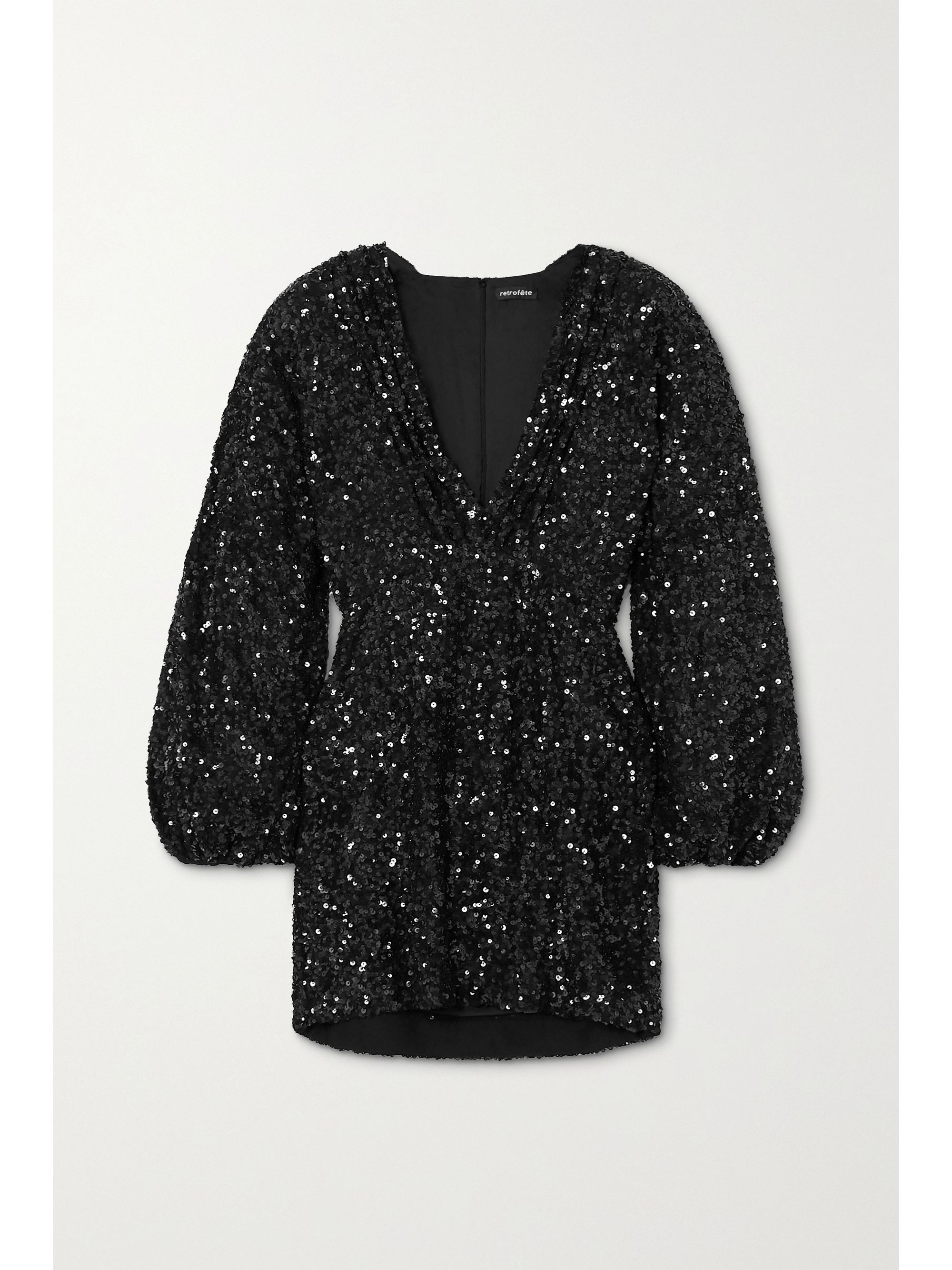 retrofête aubrielle sequined chiffon mini dress