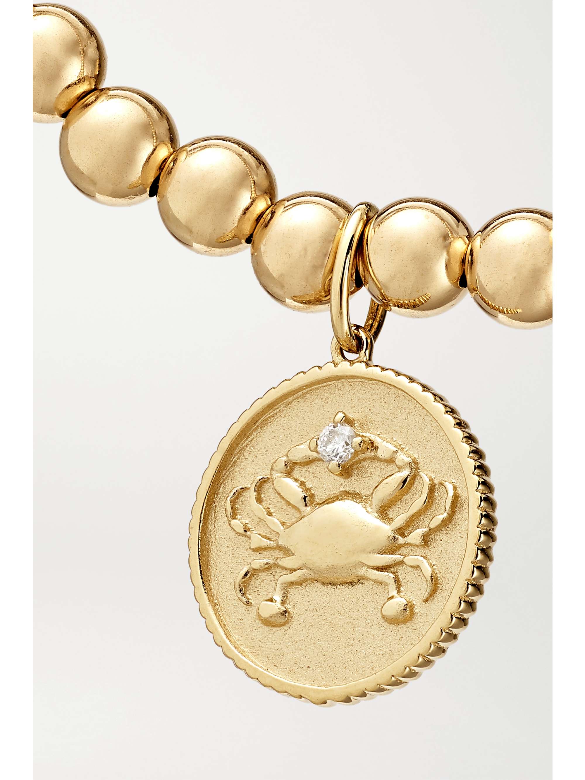 SYDNEY EVAN Cancer 14-karat gold diamond bracelet