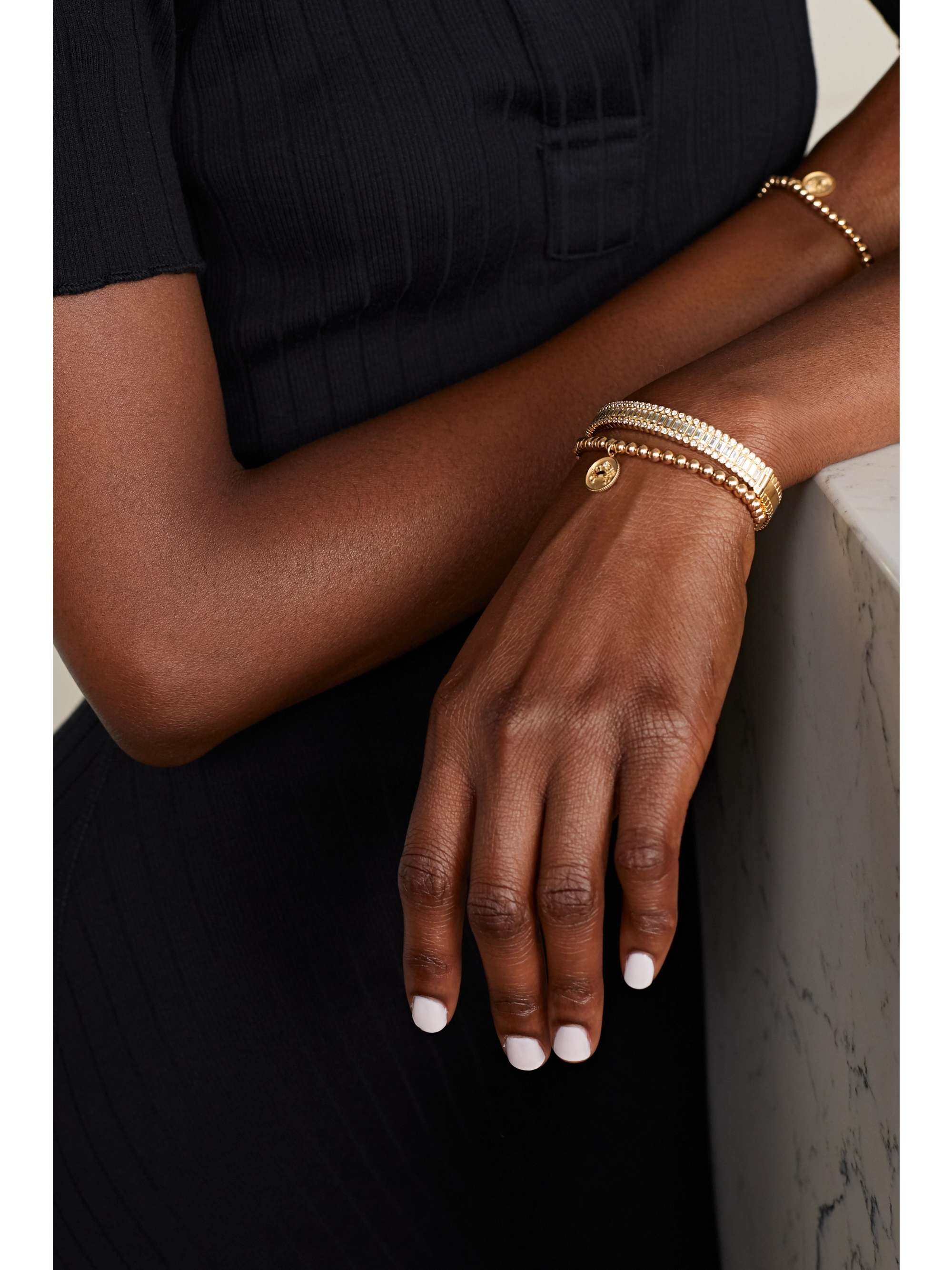 SYDNEY EVAN Cancer 14-karat gold diamond bracelet