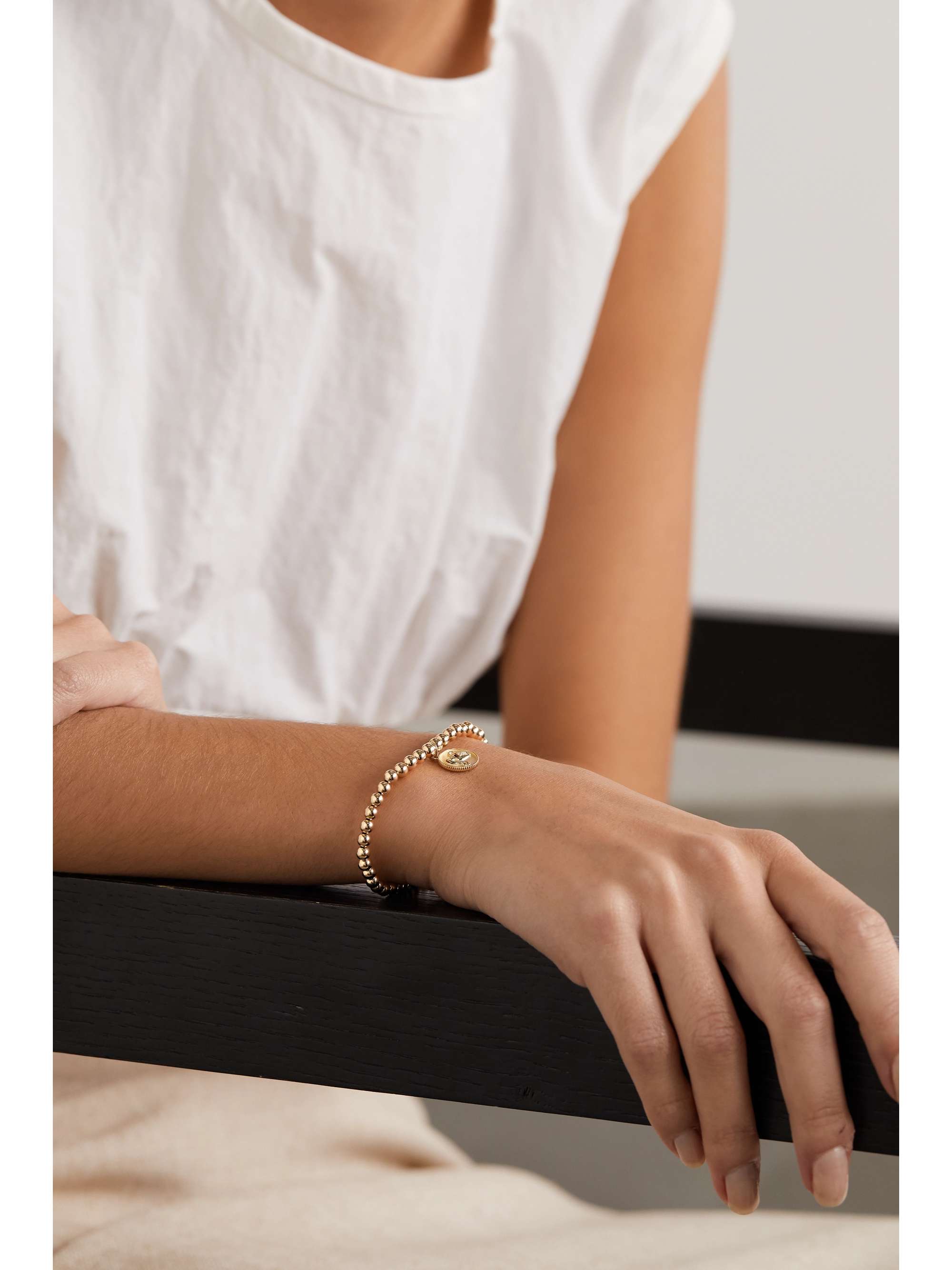 SYDNEY EVAN Aquarius 14-karat gold diamond bracelet