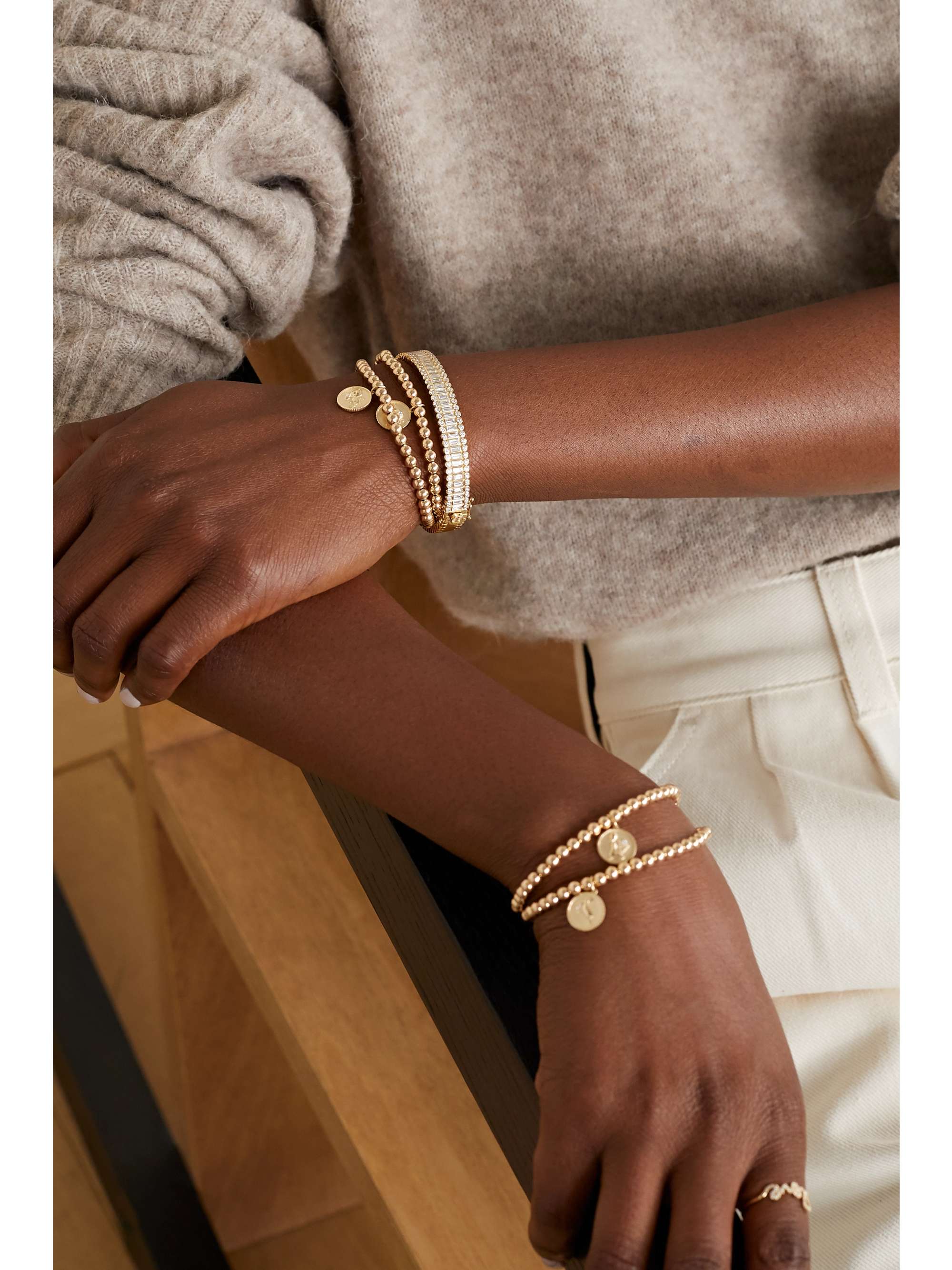 SYDNEY EVAN Capricorn 14-karat gold diamond bracelet