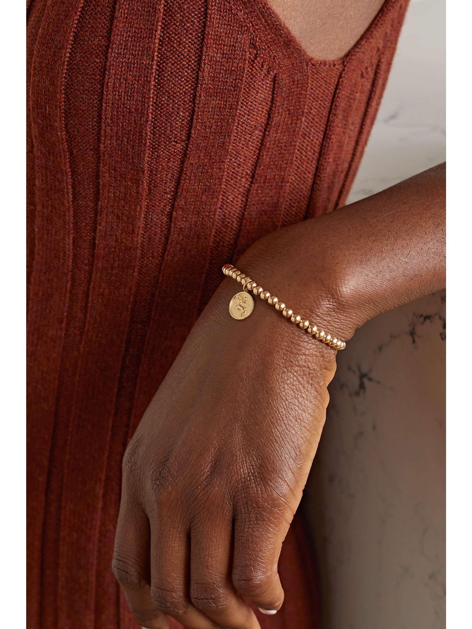 SYDNEY EVAN Sagittarius 14karat gold diamond bracelet NETAPORTER