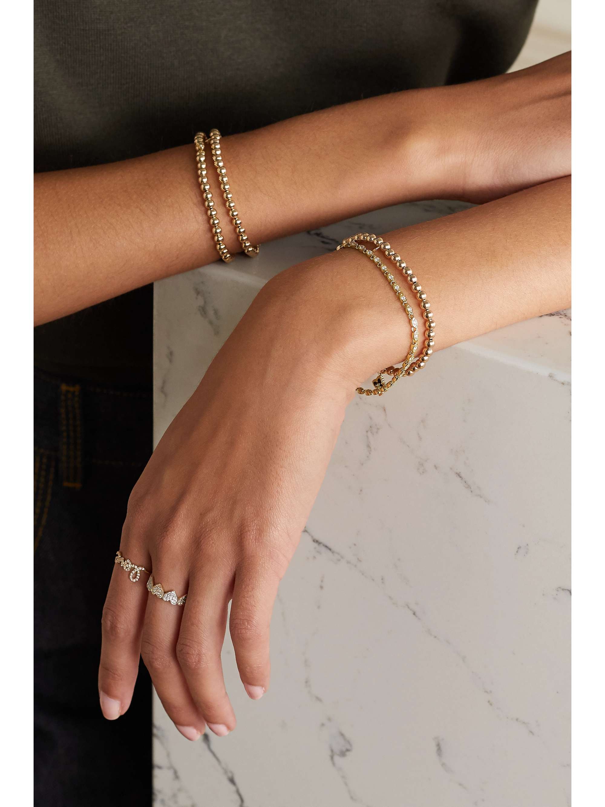 SYDNEY EVAN Bracelet en or 14 carats (585/1000) et diamants Evil Eye Eternity
