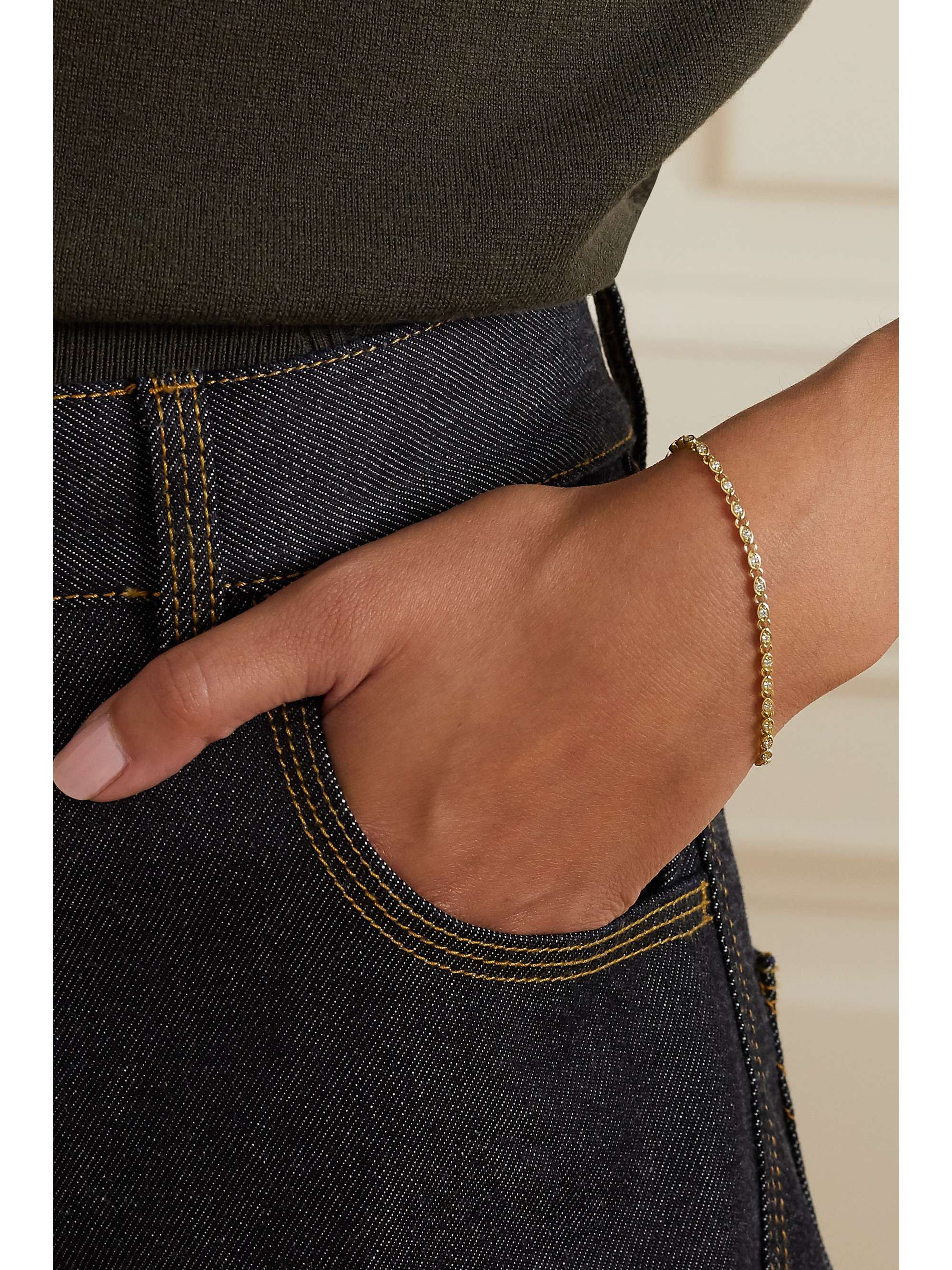 SYDNEY EVAN Bracelet en or 14 carats (585/1000) et diamants Evil Eye Eternity