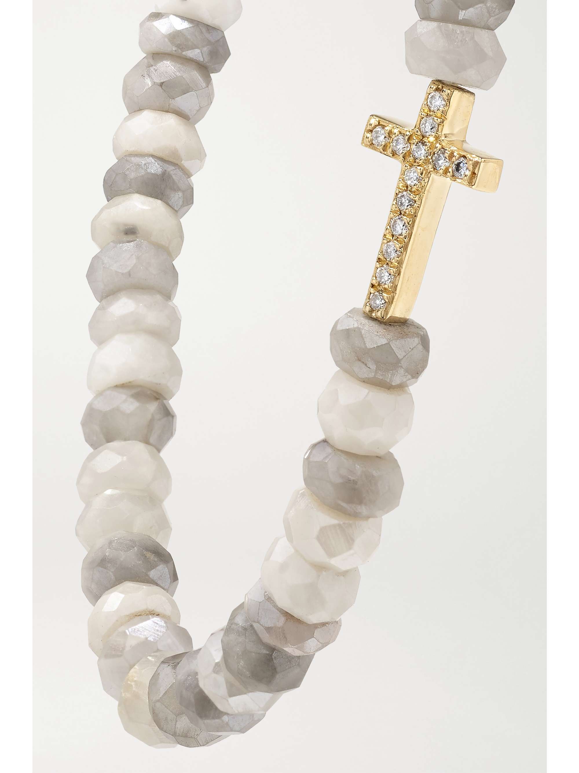 SYDNEY EVAN 14-karat gold, silverite and diamond bracelet
