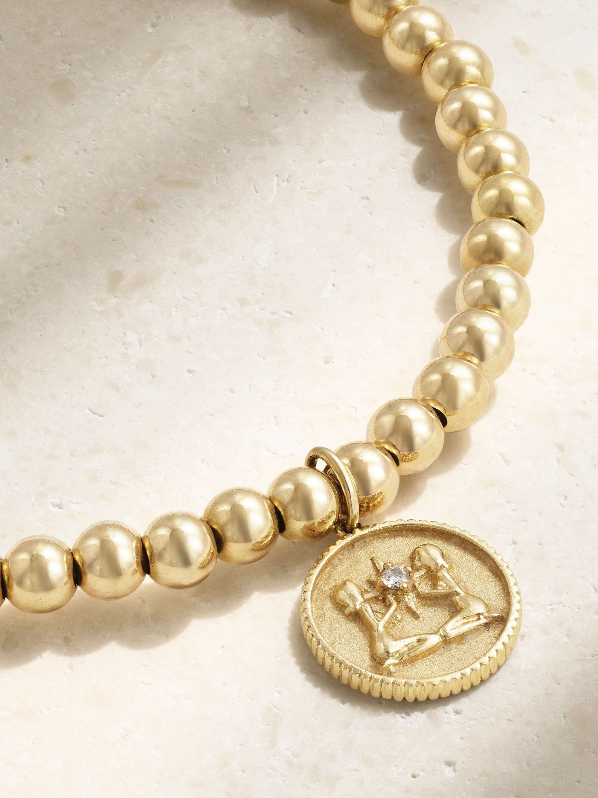 SYDNEY EVAN Gemini 14-karat gold diamond bracelet
