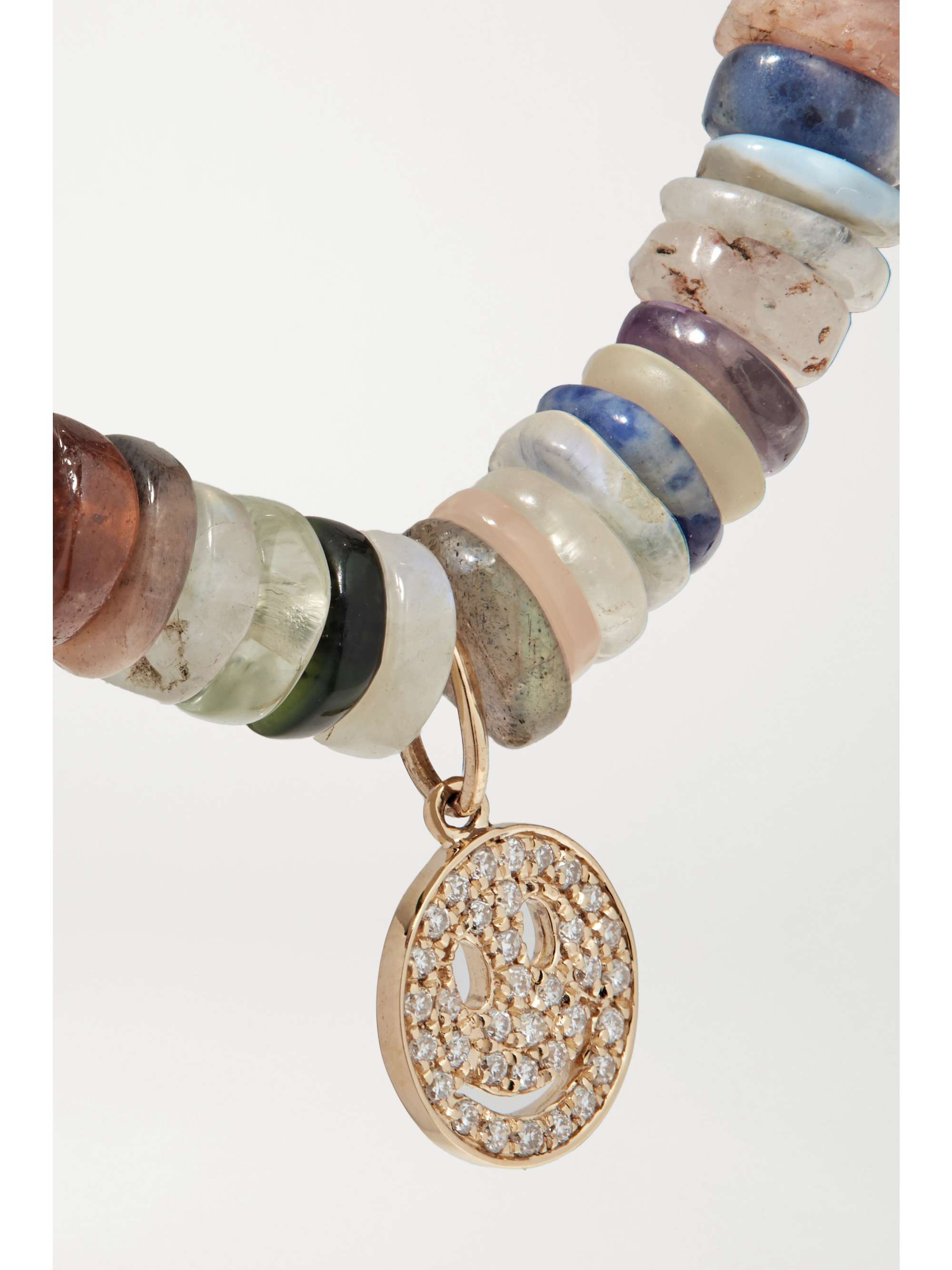 SYDNEY EVAN Palm Tree 14-karat gold multi-stone bracelet