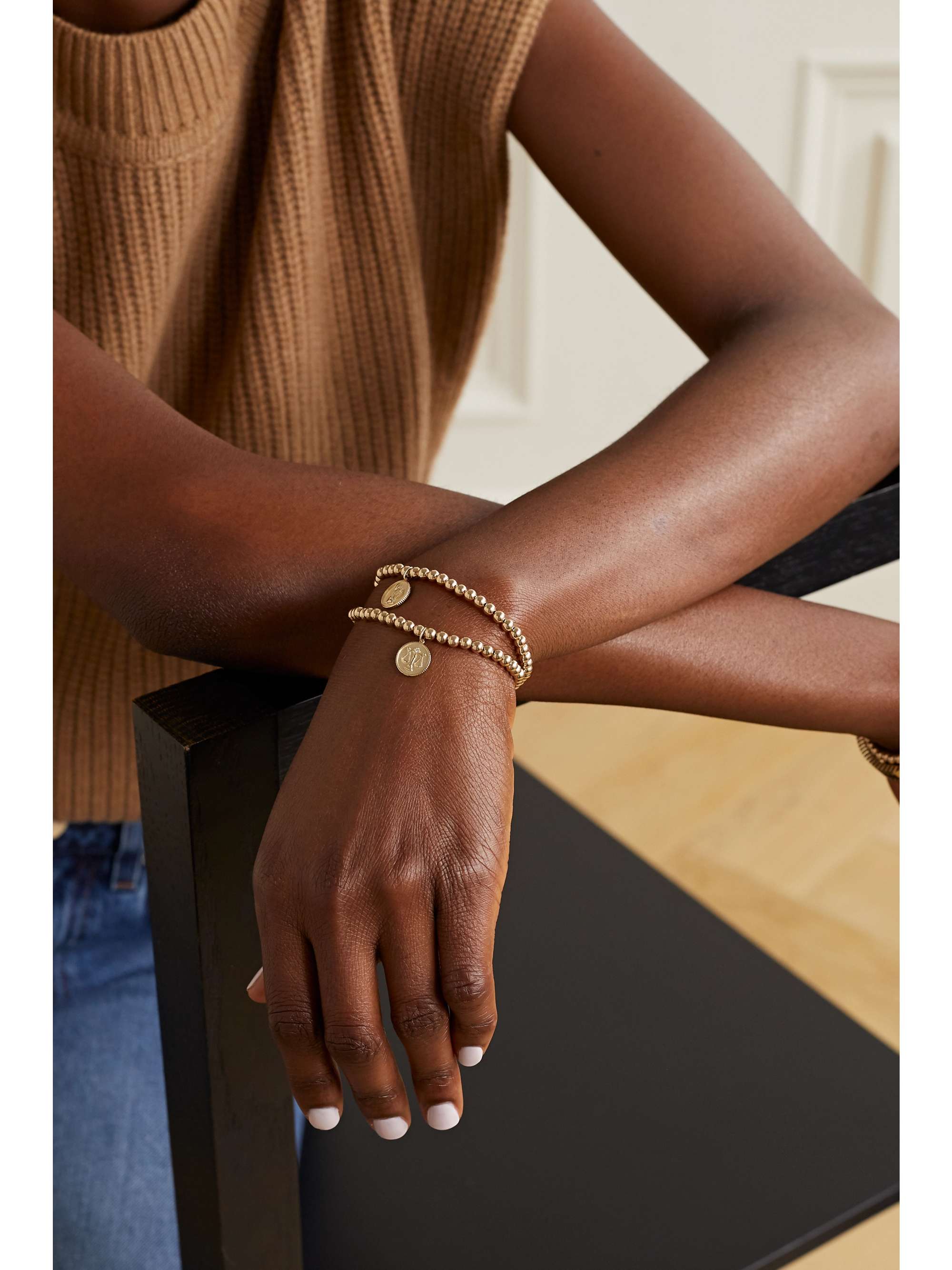 SYDNEY EVAN Capricorn 14-karat gold diamond bracelet