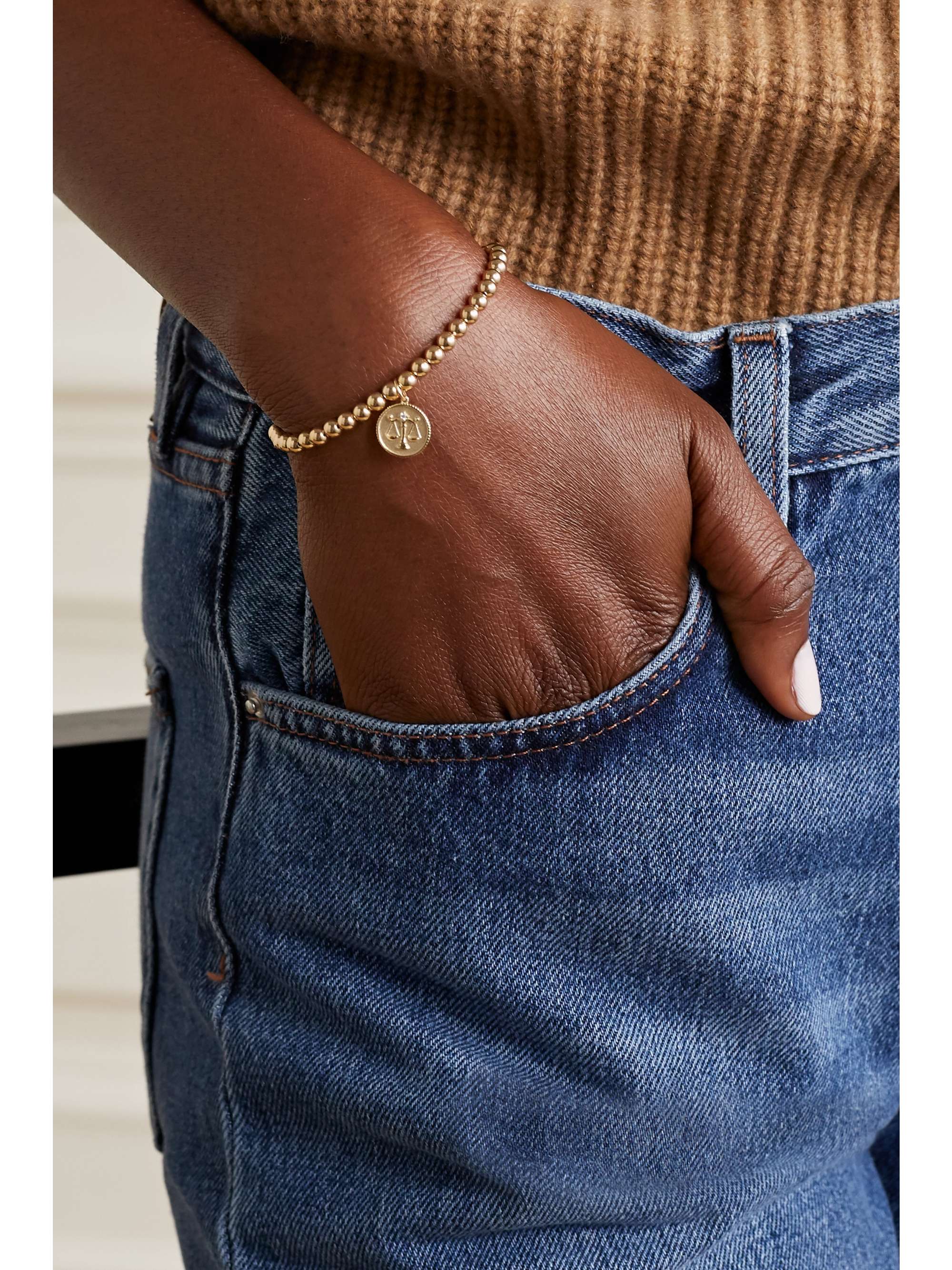SYDNEY EVAN Capricorn 14-karat gold diamond bracelet