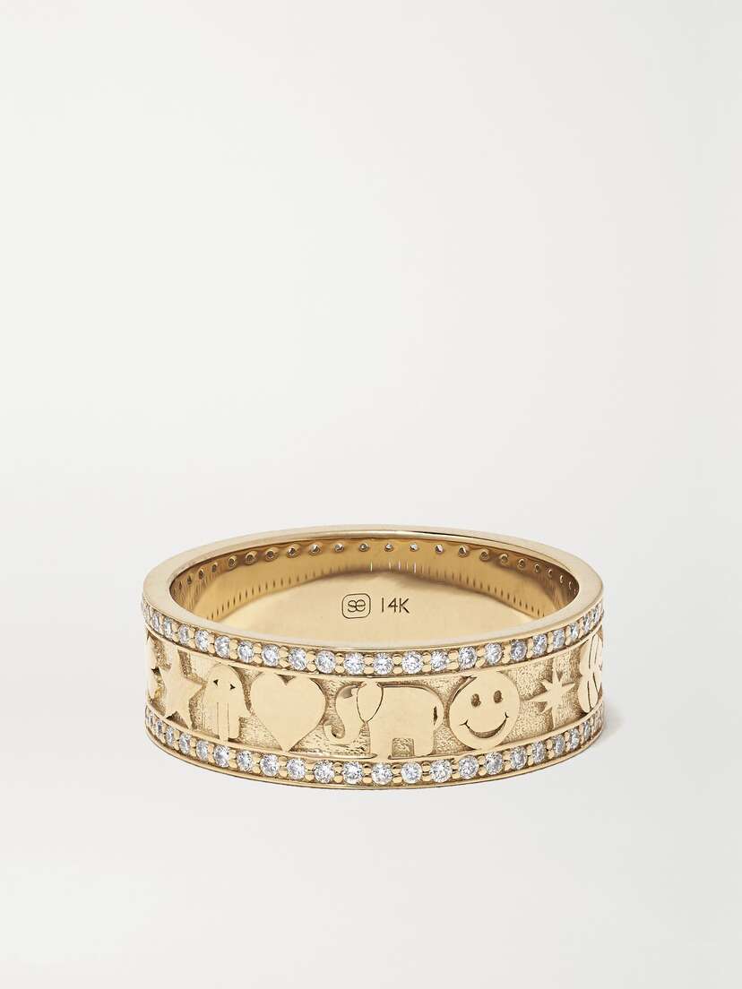 Sydney Evan Icon 14-karat Gold Diamond Ring