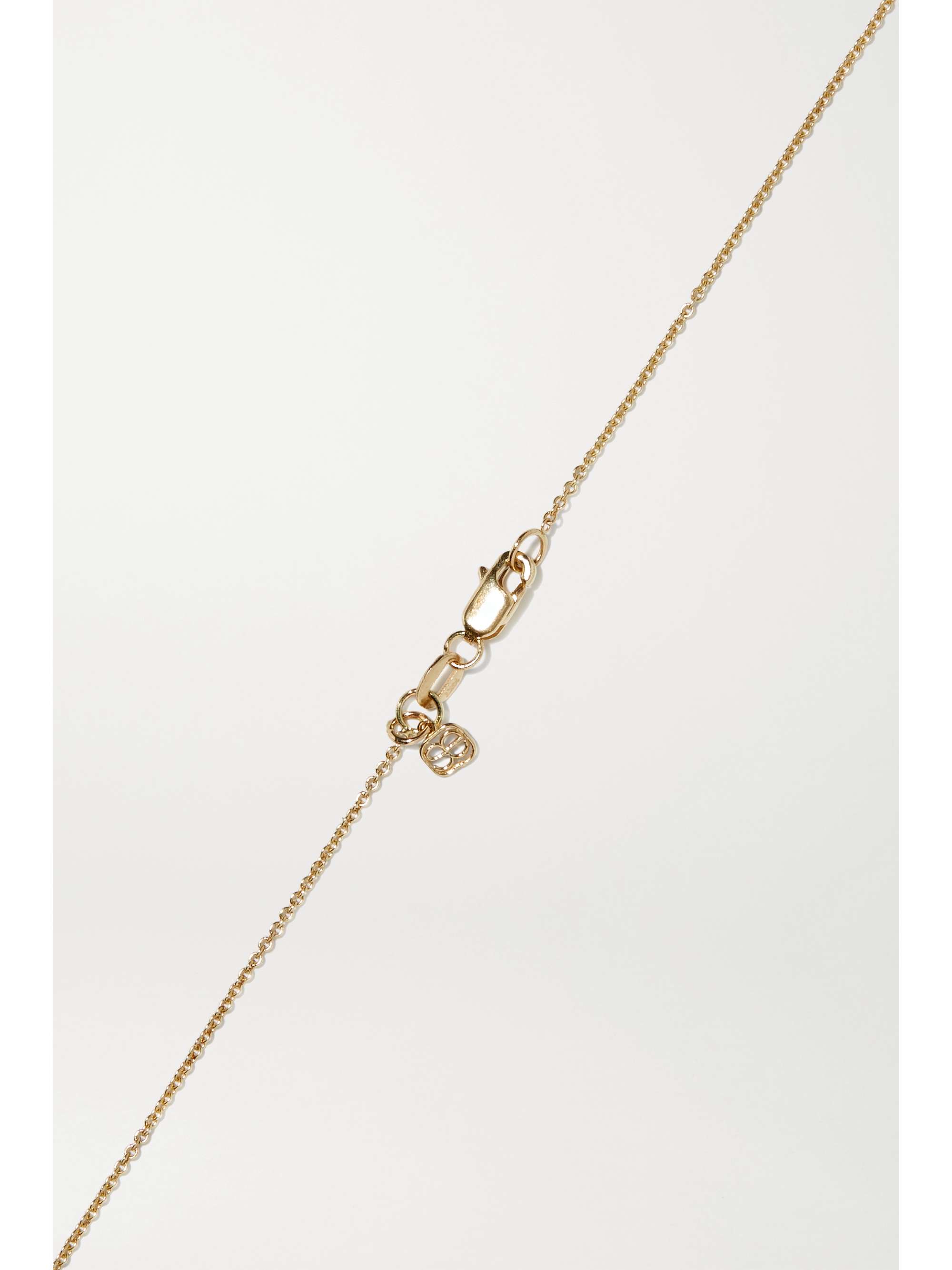SYDNEY EVAN Fleur de Lis 14-karat gold diamond necklace