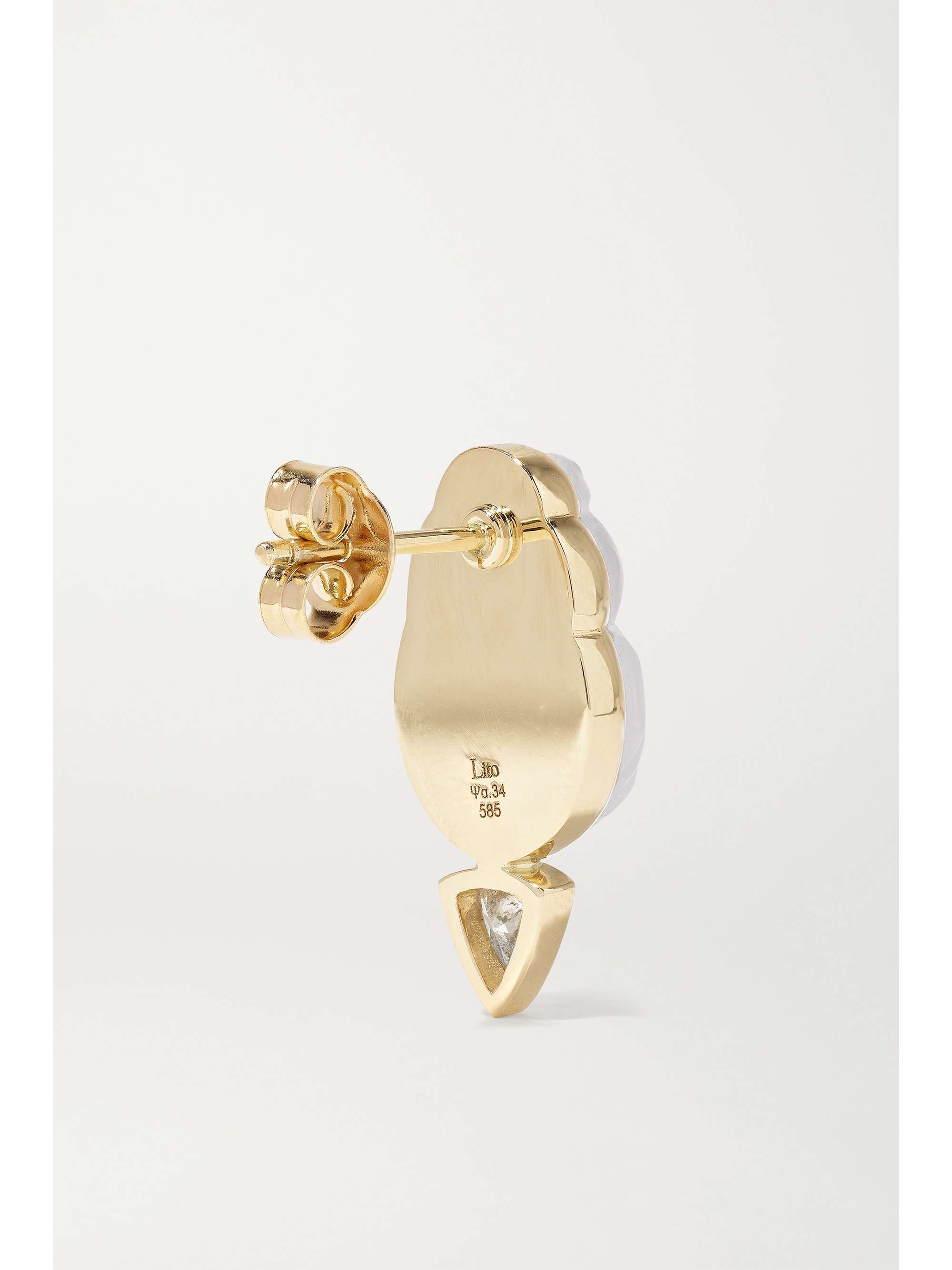 LITO Bianca Ohrringe aus 14 Karat Gold mit Perlmutt und Diamanten