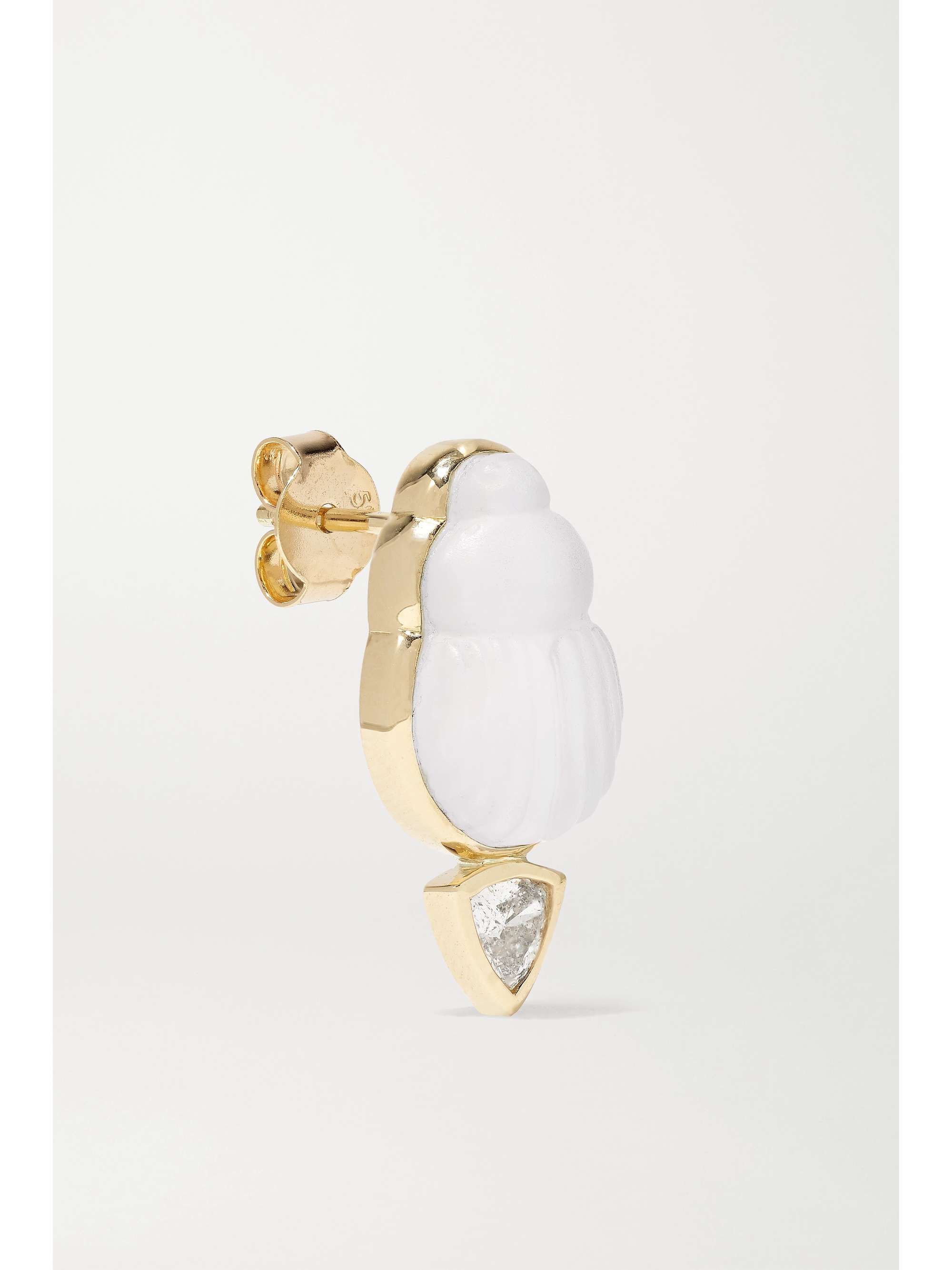 LITO Bianca Ohrringe aus 14 Karat Gold mit Perlmutt und Diamanten
