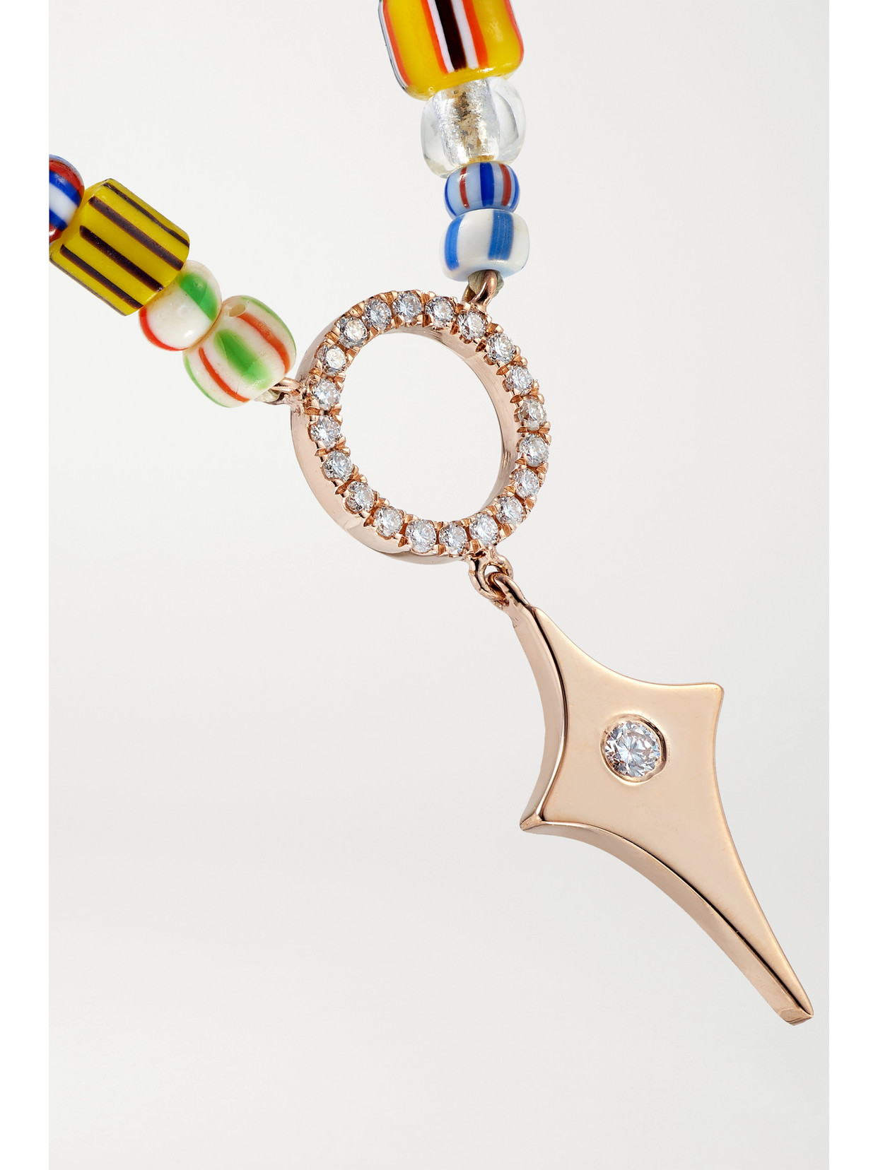 Diane Kordas 14-karat Rose Gold, Diamond And Beaded Necklace In Rose Gold