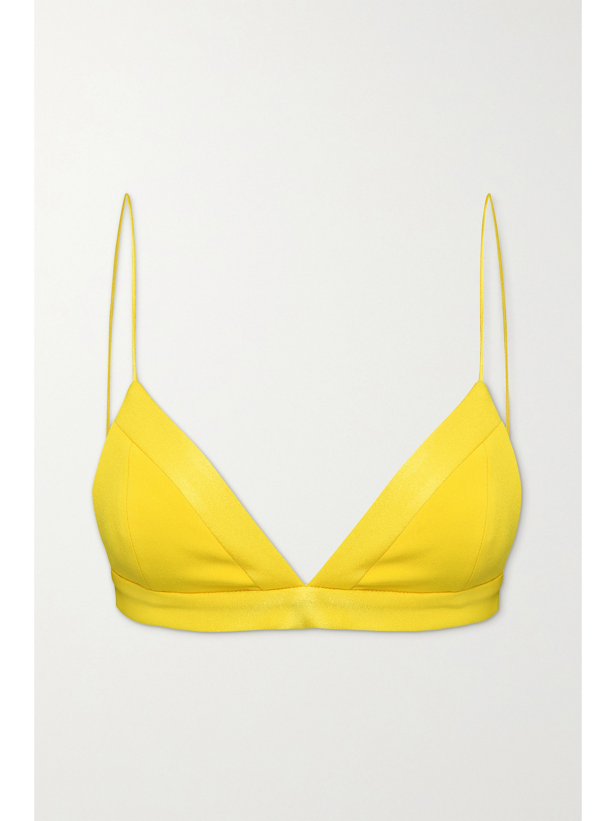 Alex Perry Ash Satin-crepe Bralette In Yellow