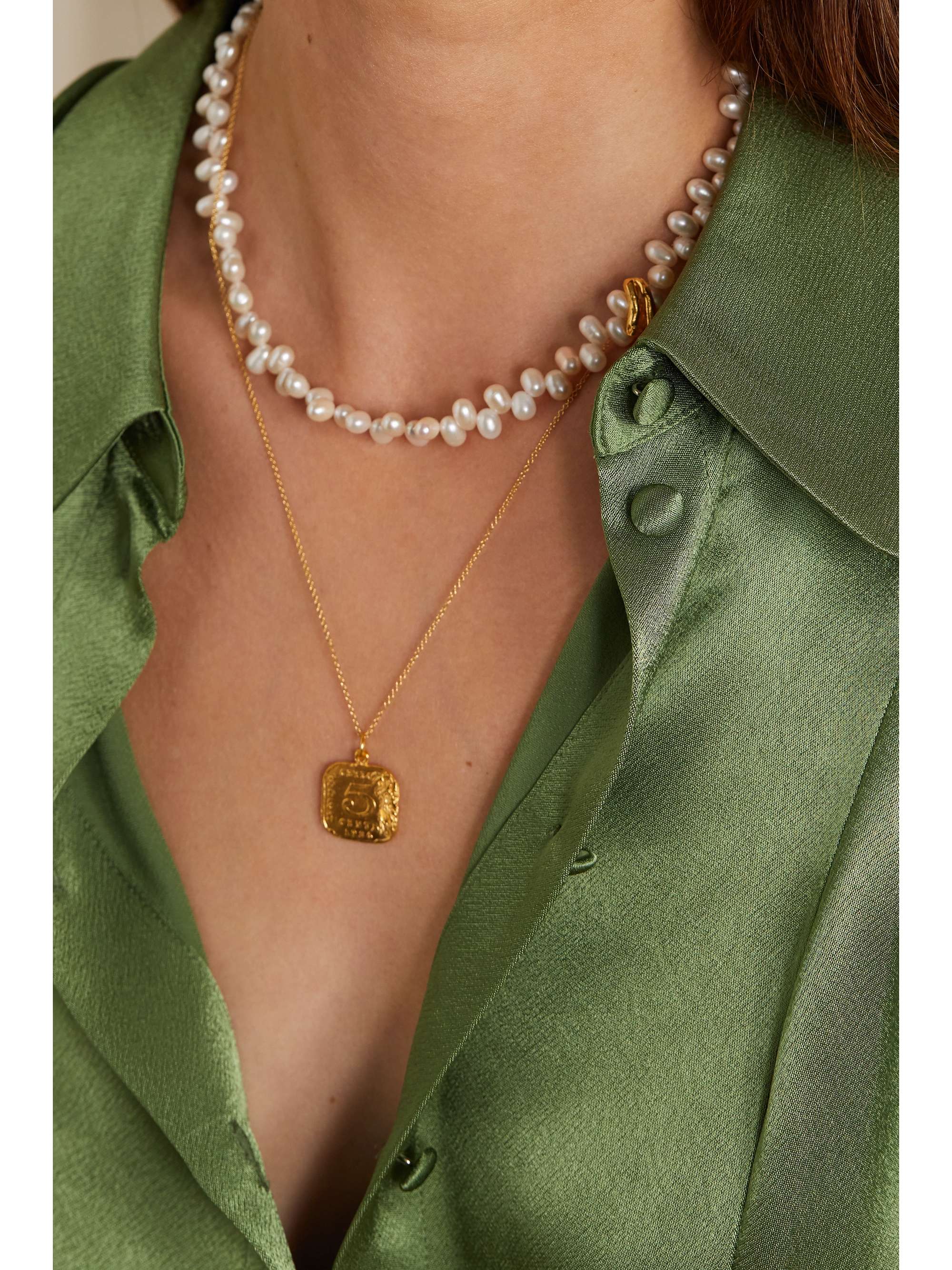 ALIGHIERI La Calliope gold-plated pearl necklace