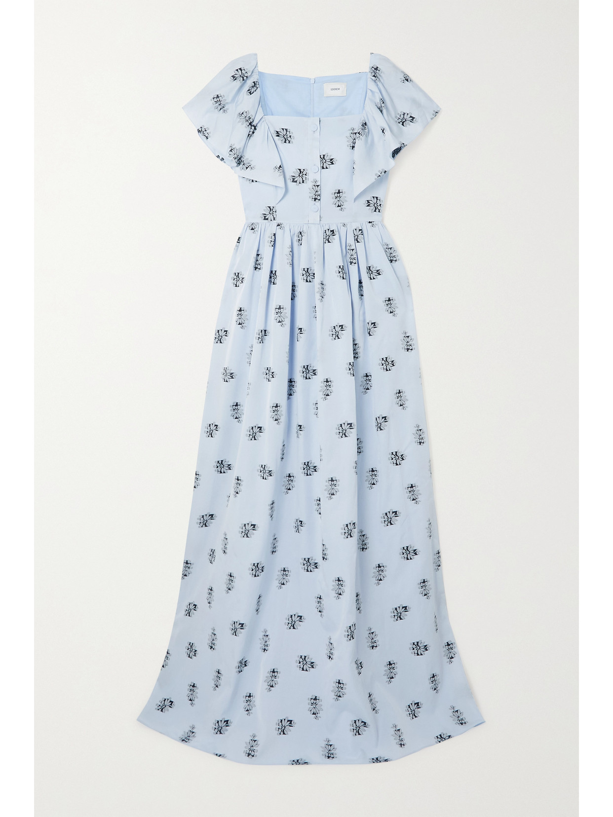 Erdem Ariella Fil Coupé Voile Maxi Dress In Blue