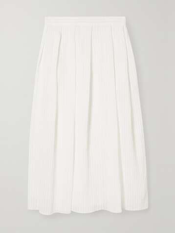 white midi skirt elastic waist