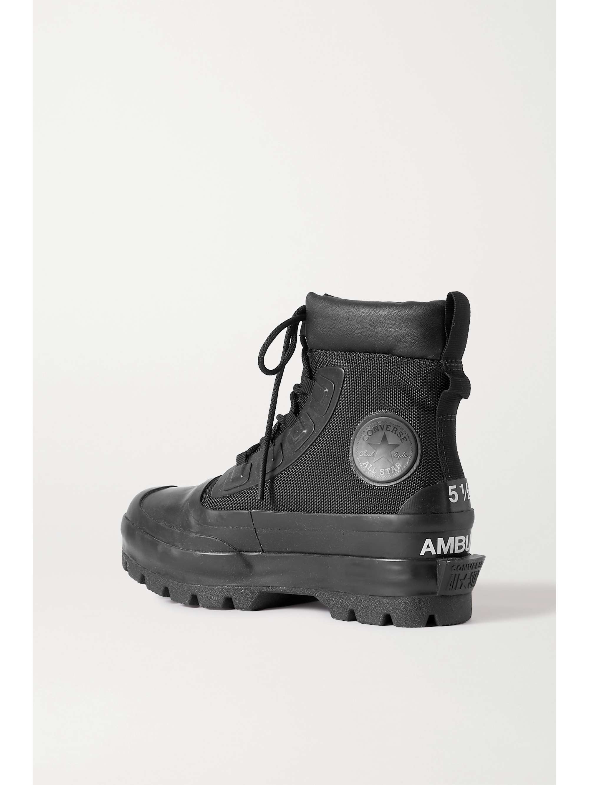CONVERSE + AMBUSH CTAS Duck leather-trimmed canvas ankle boots