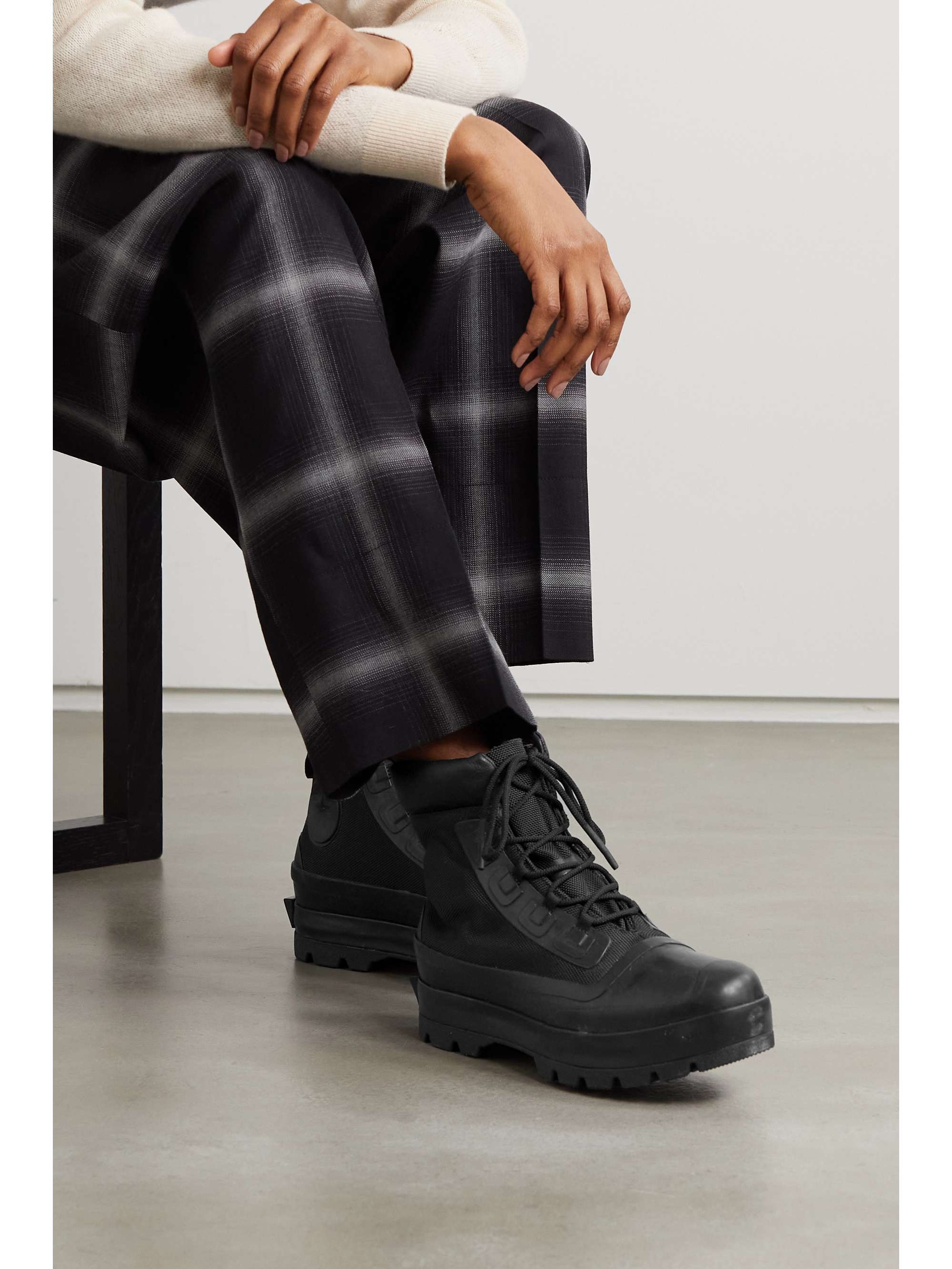 CONVERSE + AMBUSH CTAS Duck leather-trimmed canvas ankle boots