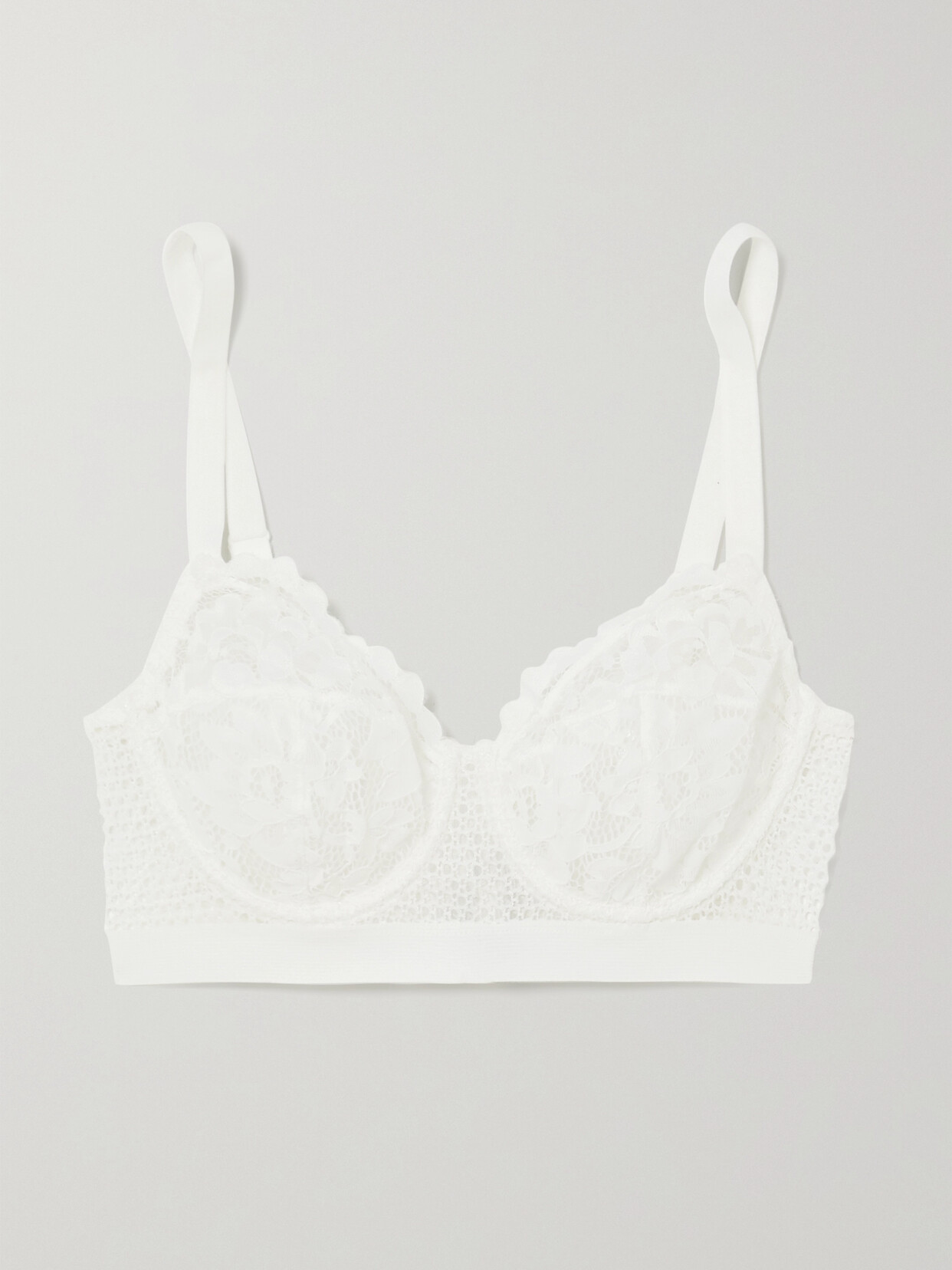 Shop Else Petunia Stretch-mesh And Corded Lace Underwired Bra In White