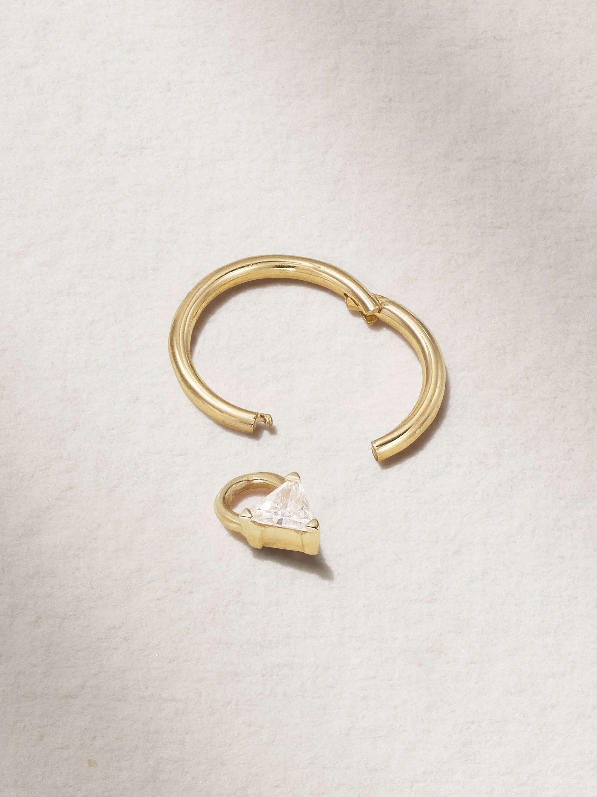 MARIA TASH 18-karat gold diamond hoop earring