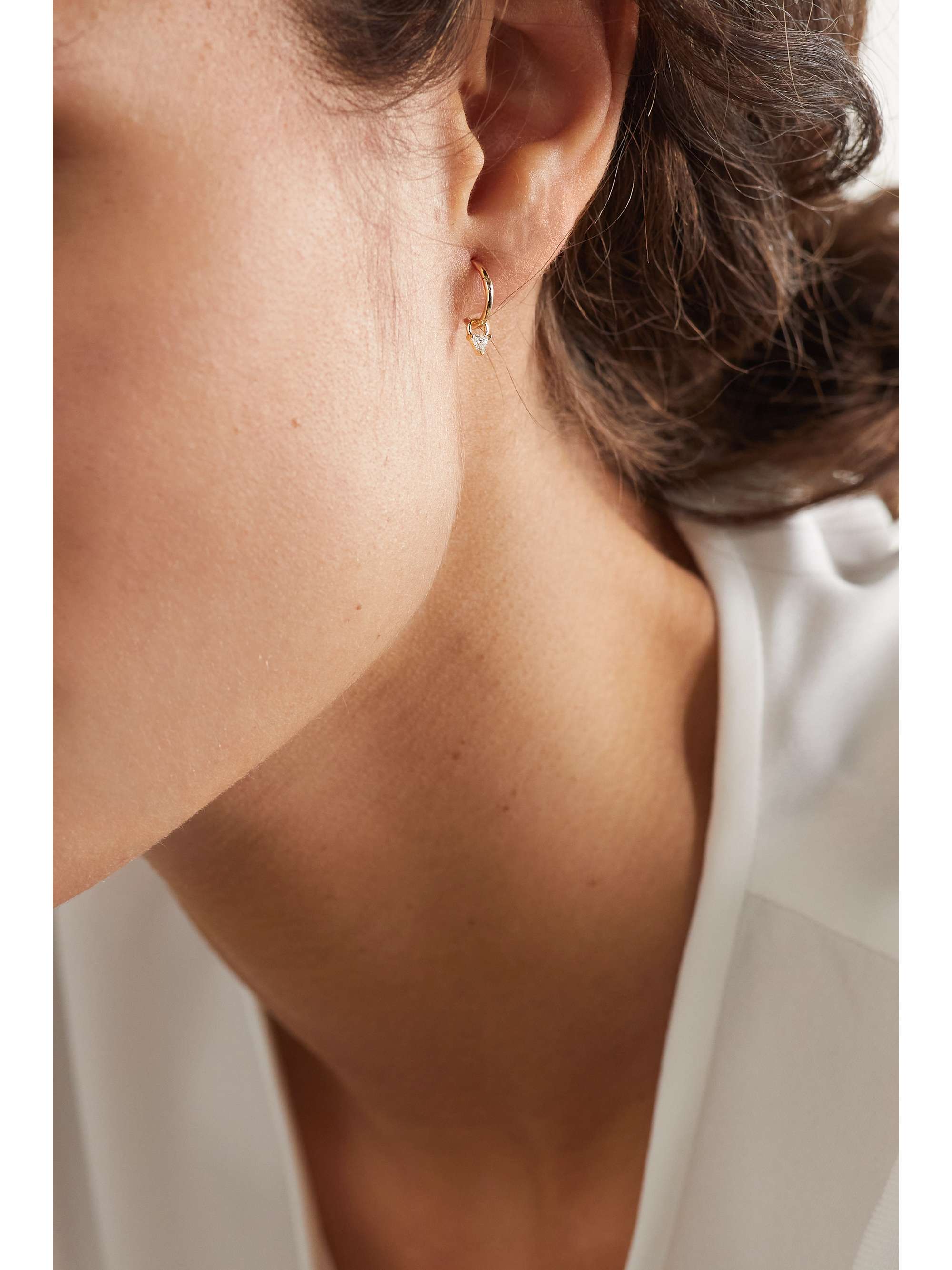 MARIA TASH 18-karat gold diamond hoop earring