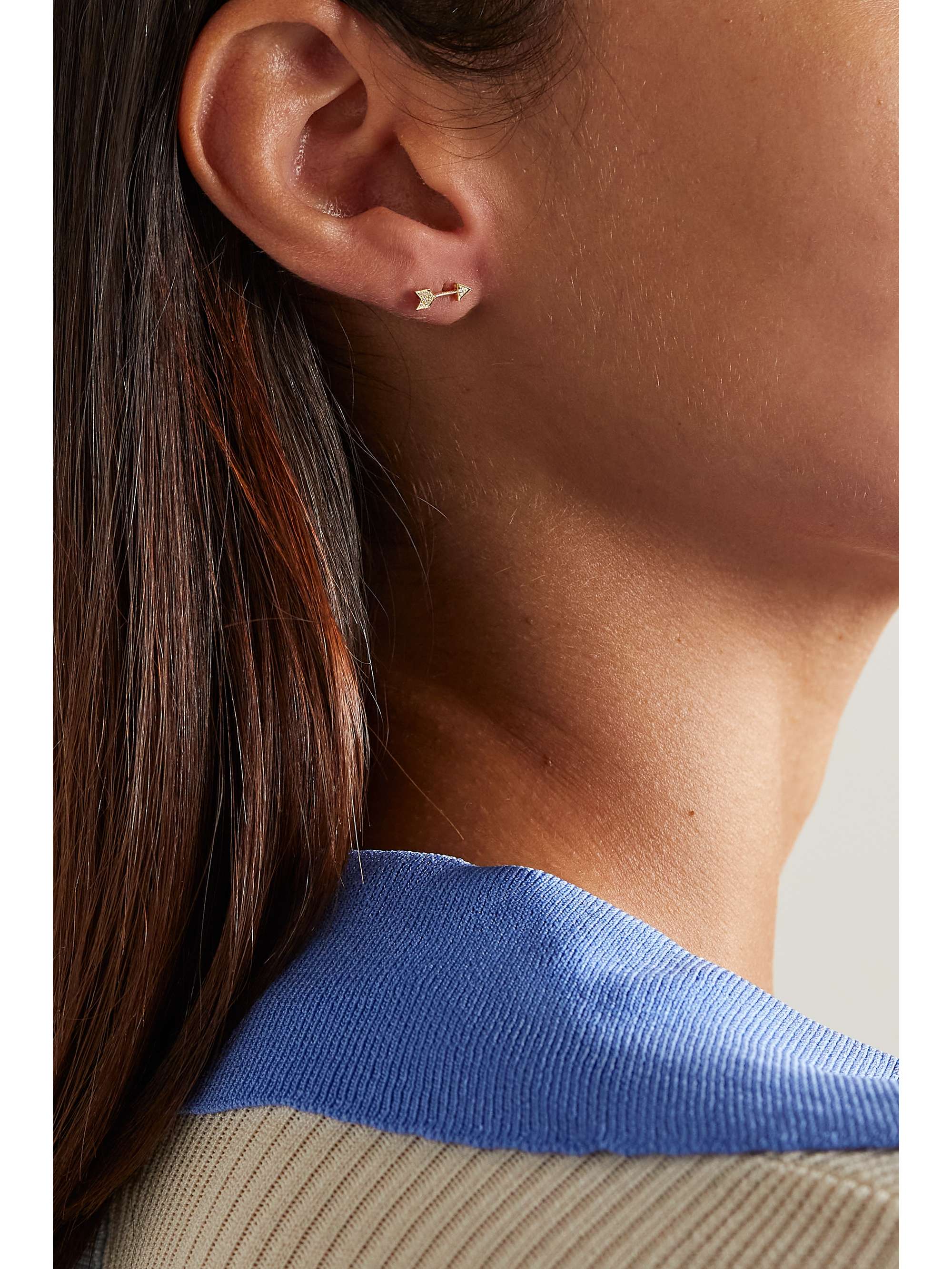 MARIA TASH Arrow 18-karat gold diamond earring