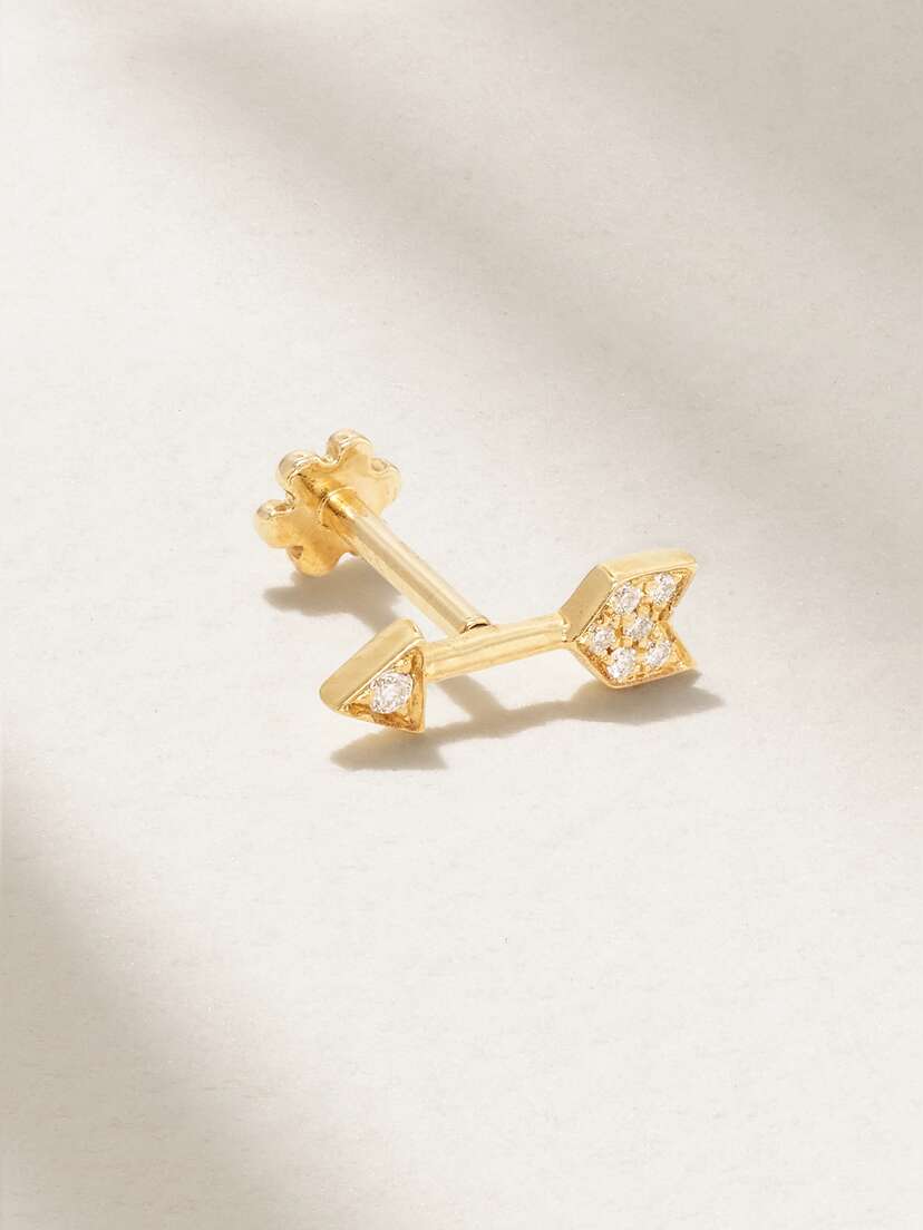 MARIA TASH Arrow 18-karat Gold Diamond Earring