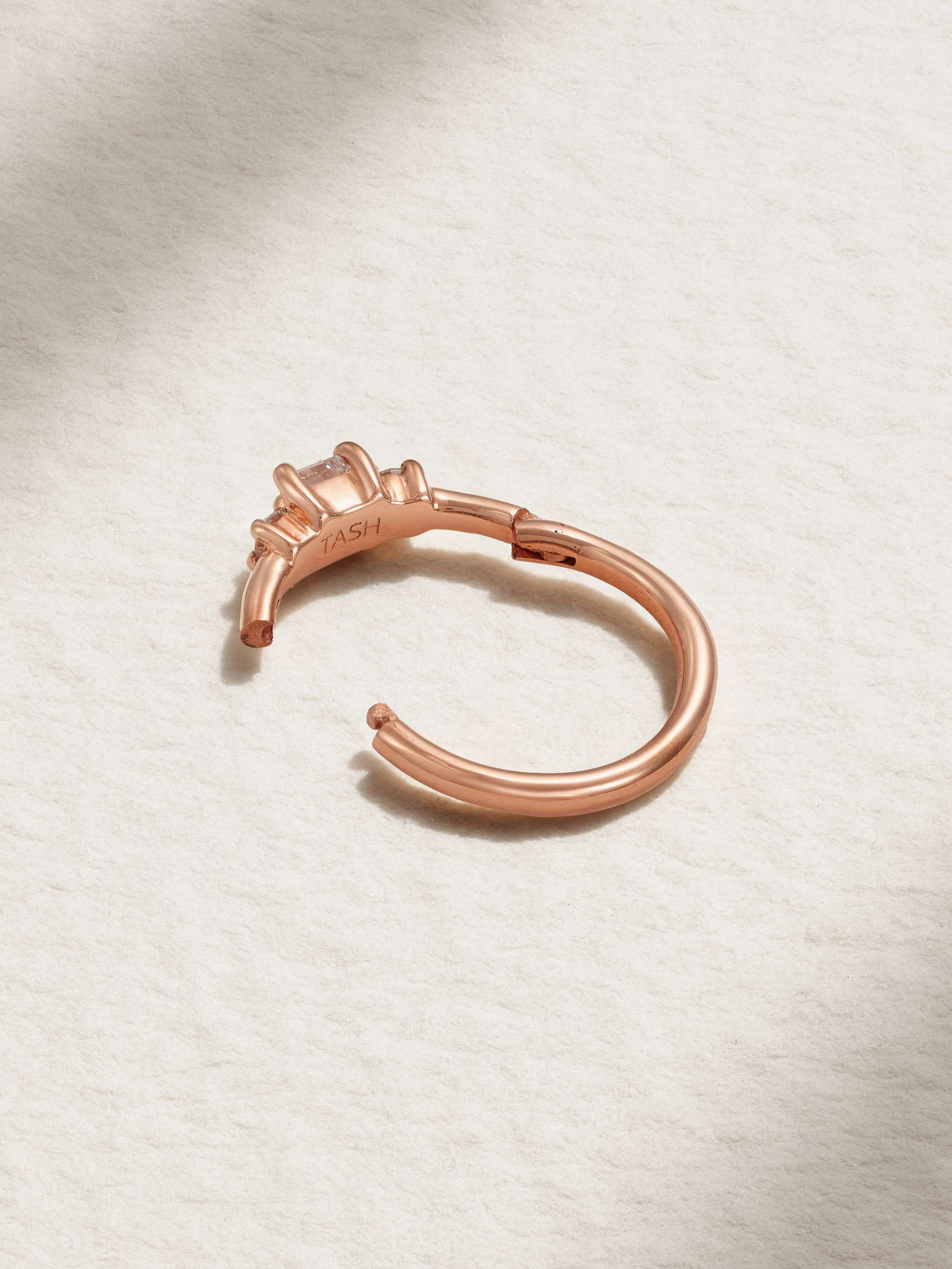 MARIA TASH 8mm 18-karat white gold diamond hoop earring
