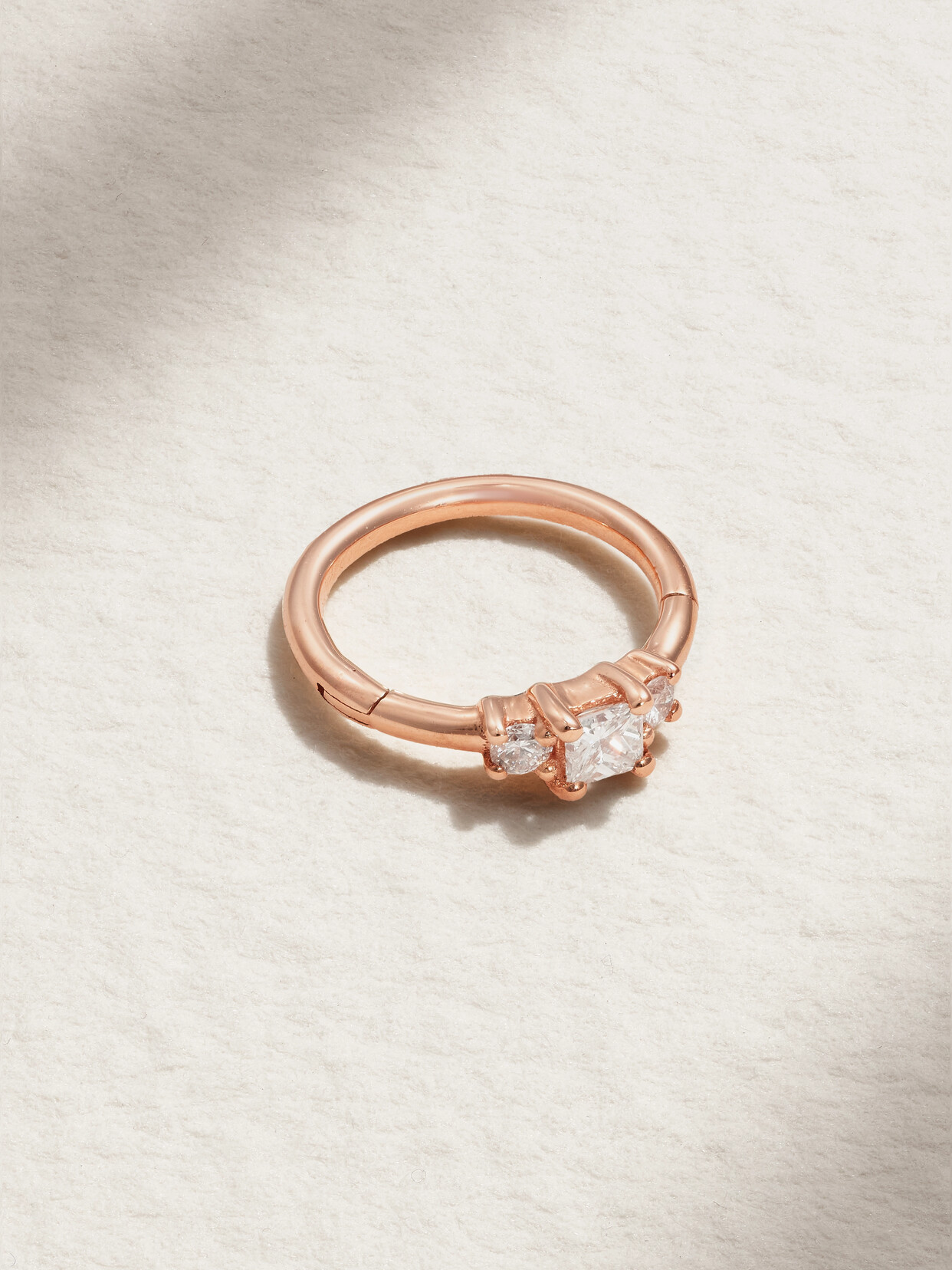 Maria Tash 18-karat Rose Gold Diamond Hoop Earring