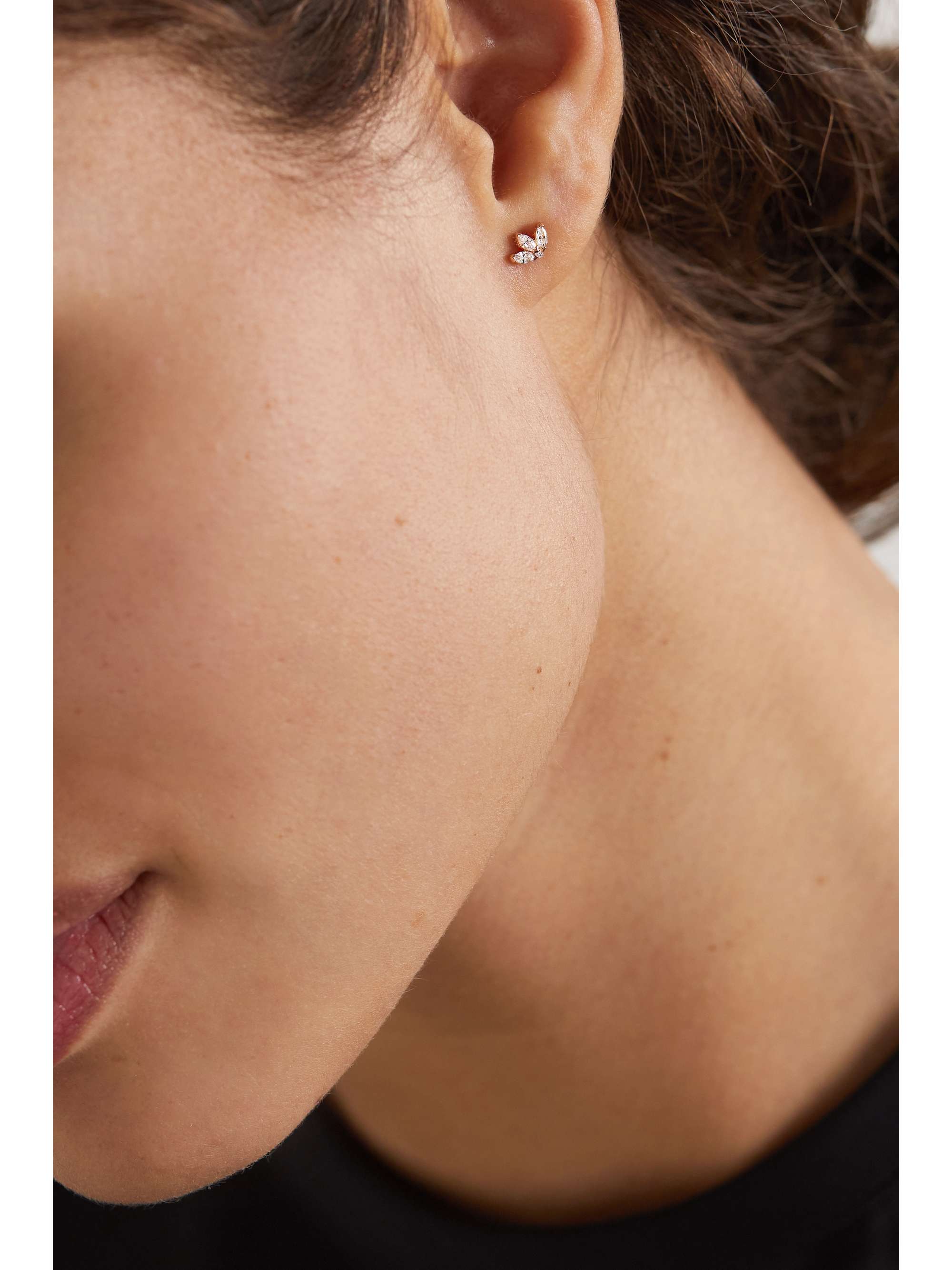 MARIA TASH Lotus 18-karat rose gold diamond earring