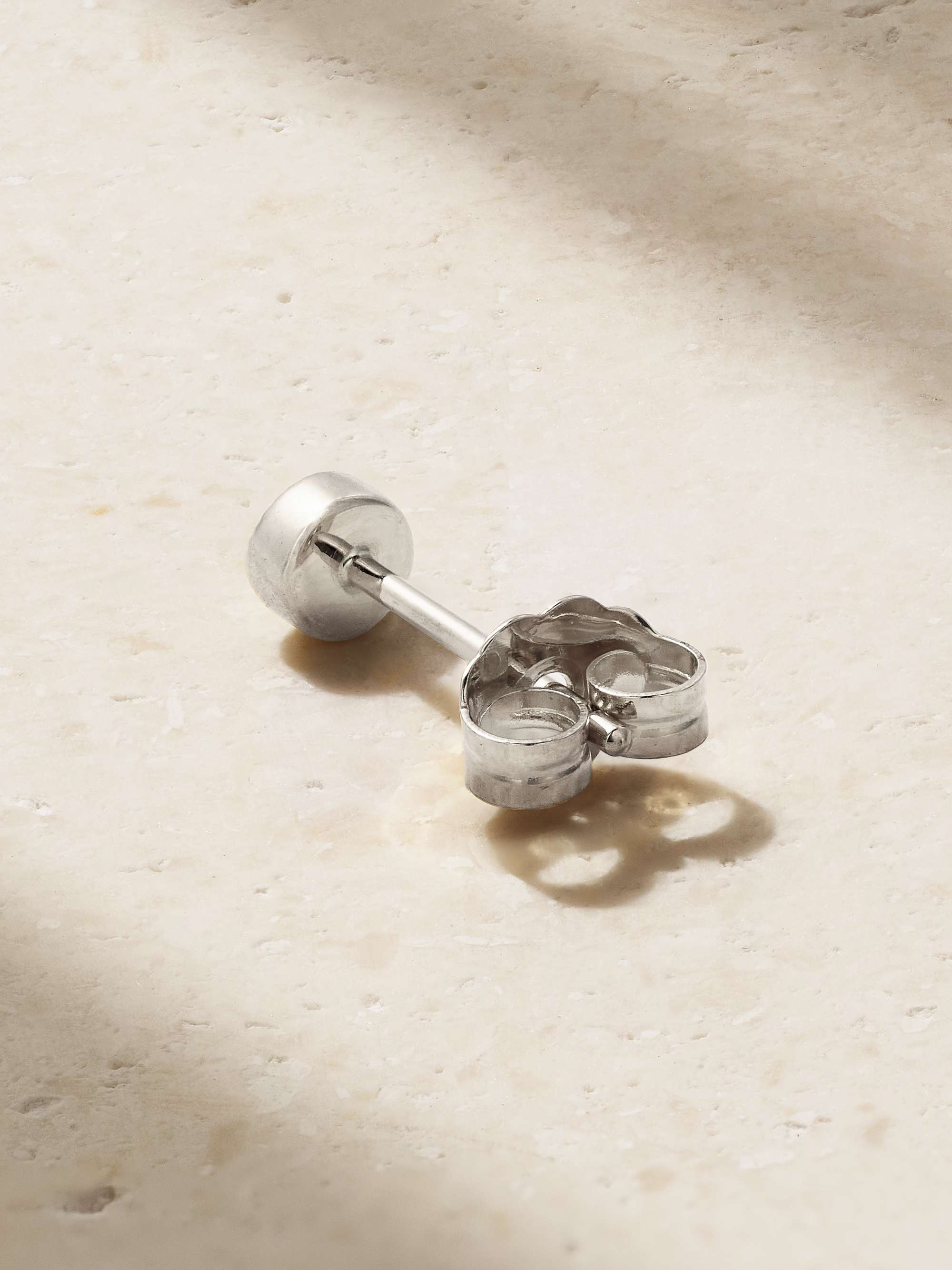 MARIA TASH Scalloped 2.5mm 18-karat white gold diamond earring