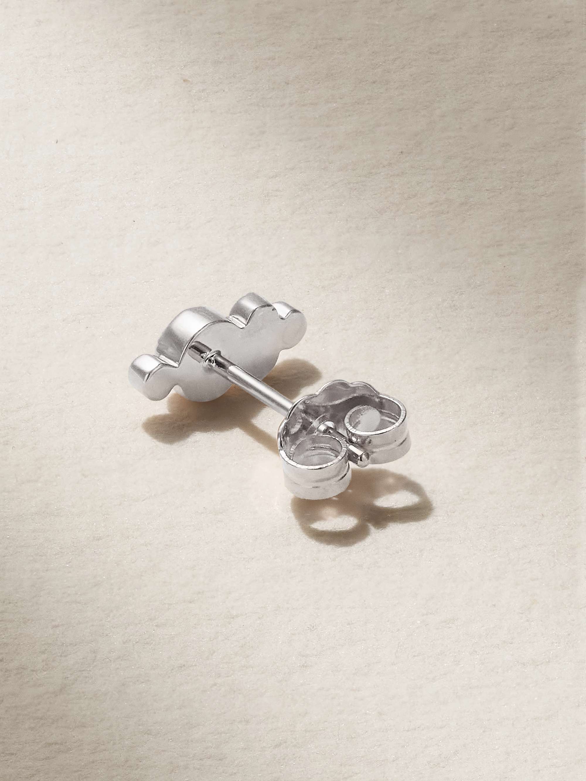 MARIA TASH 4mm 18-karat gold diamond earring