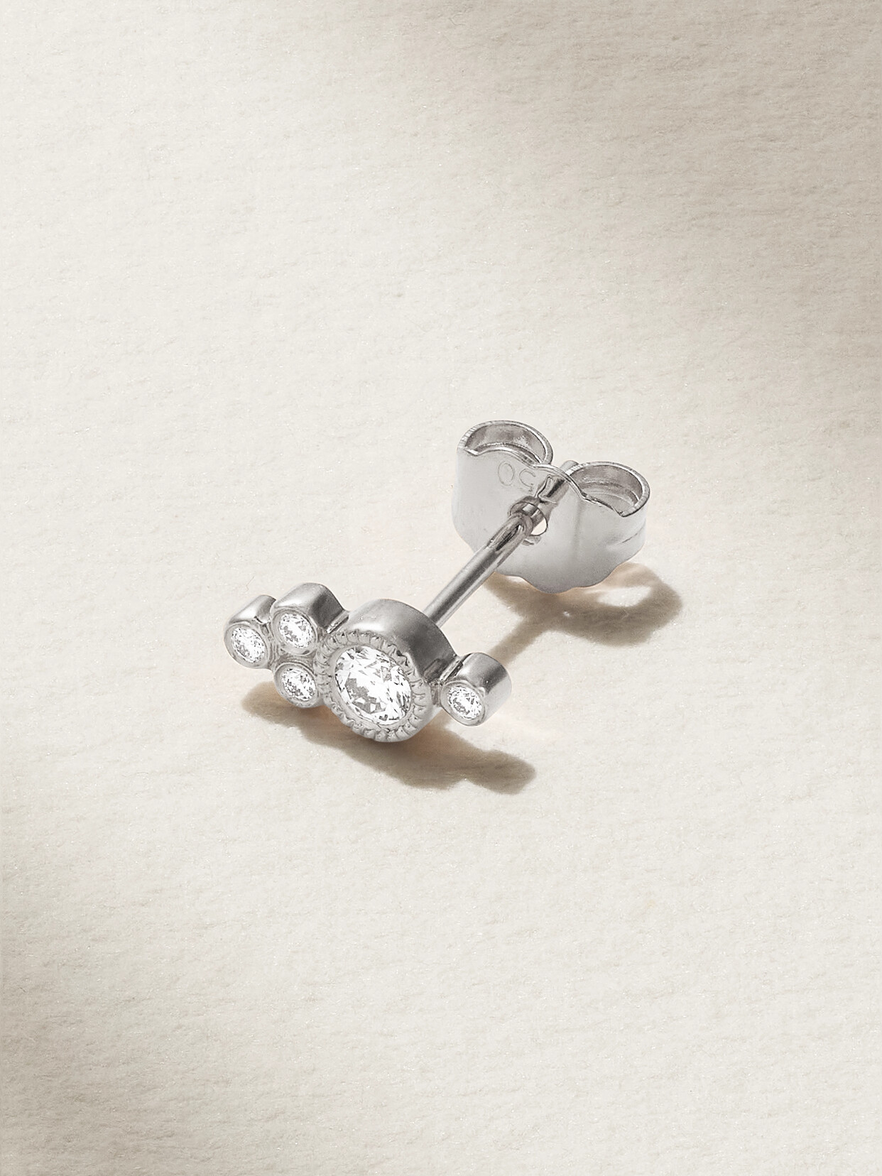 Maria Tash Trinity 18-karat White Gold Diamond Earring