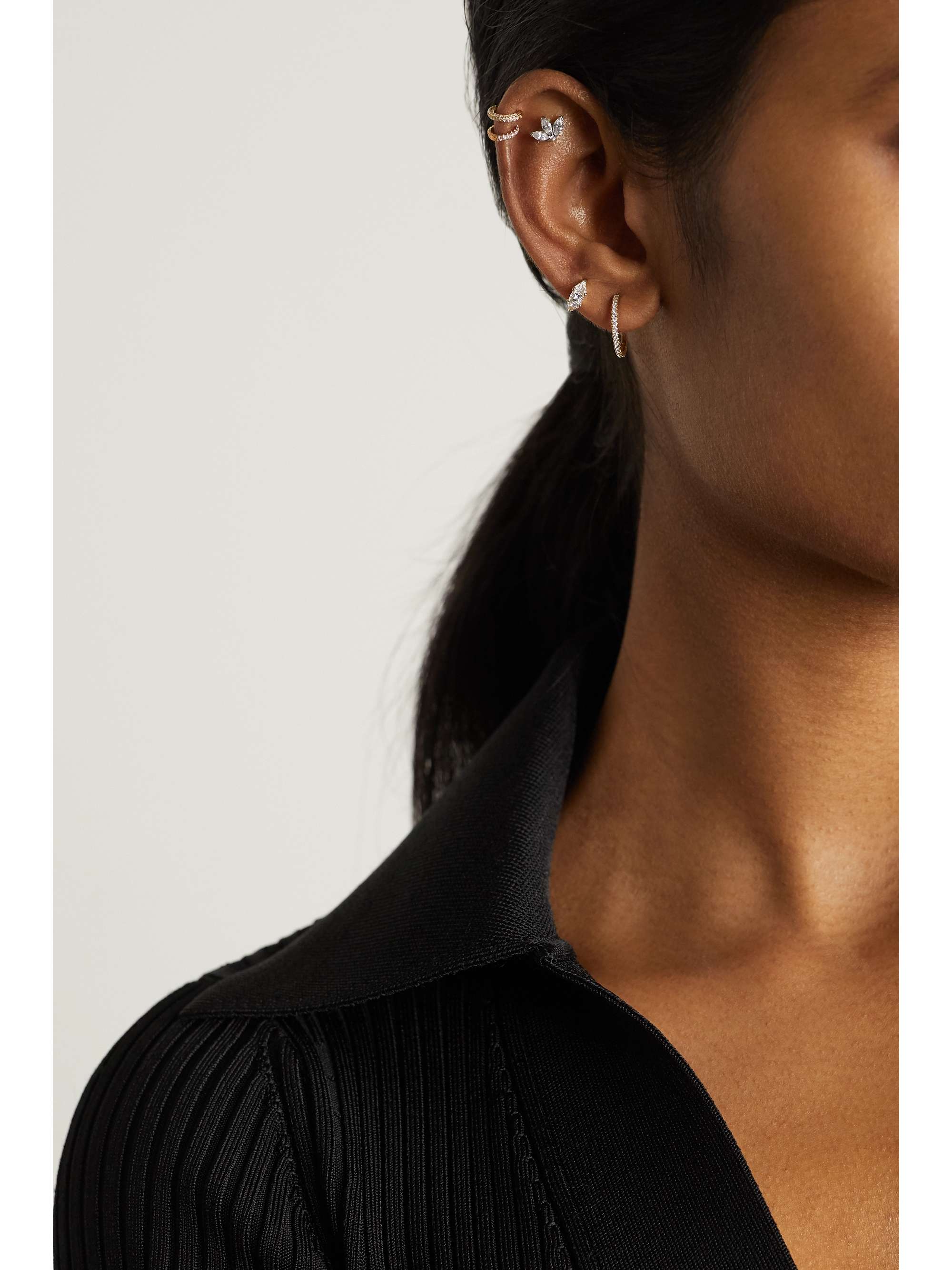 MARIA TASH Eternity 11mm 18-karat gold diamond hoop earring