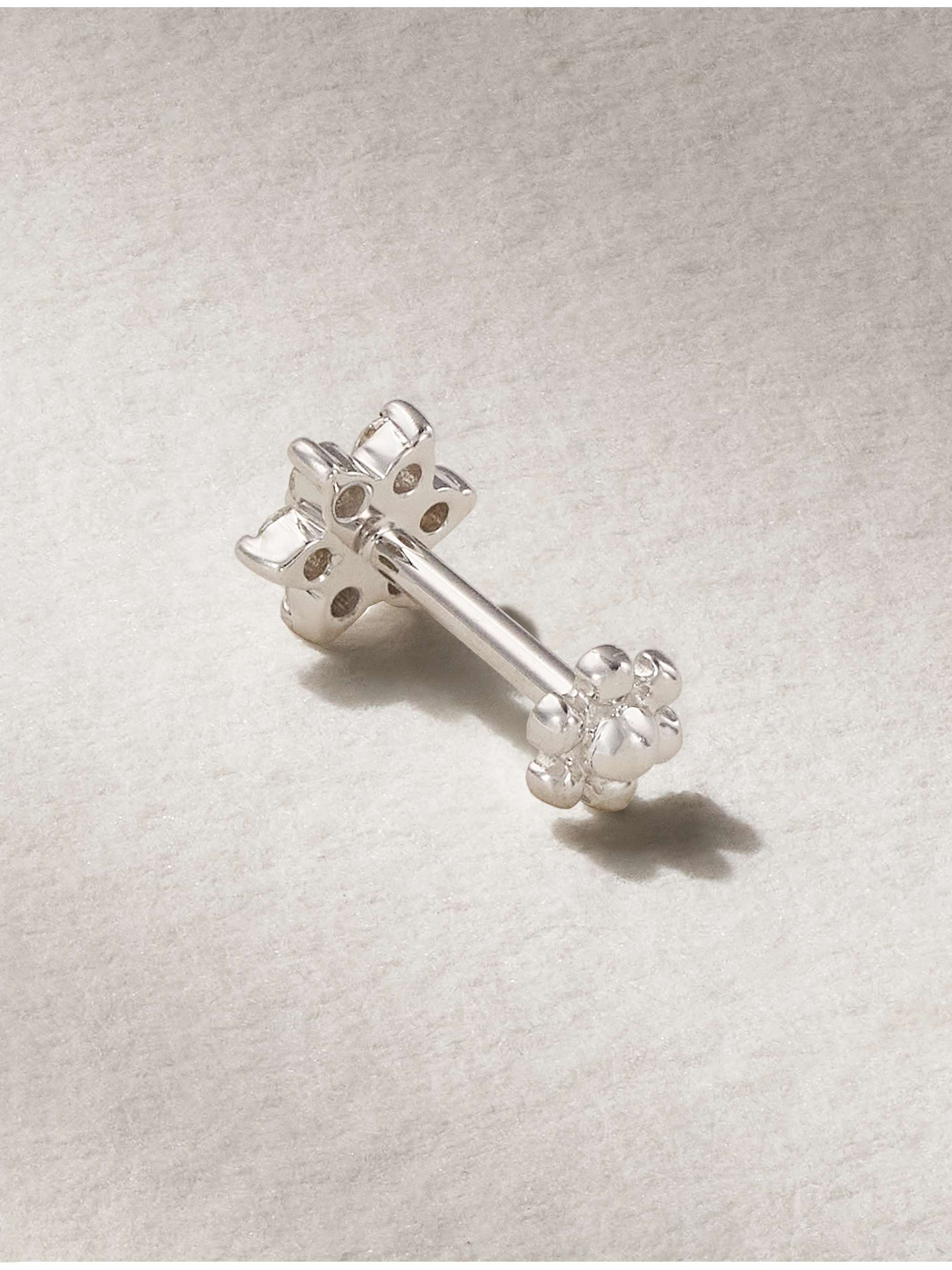 MARIA TASH 4.5mm 18-karat white gold diamond earring