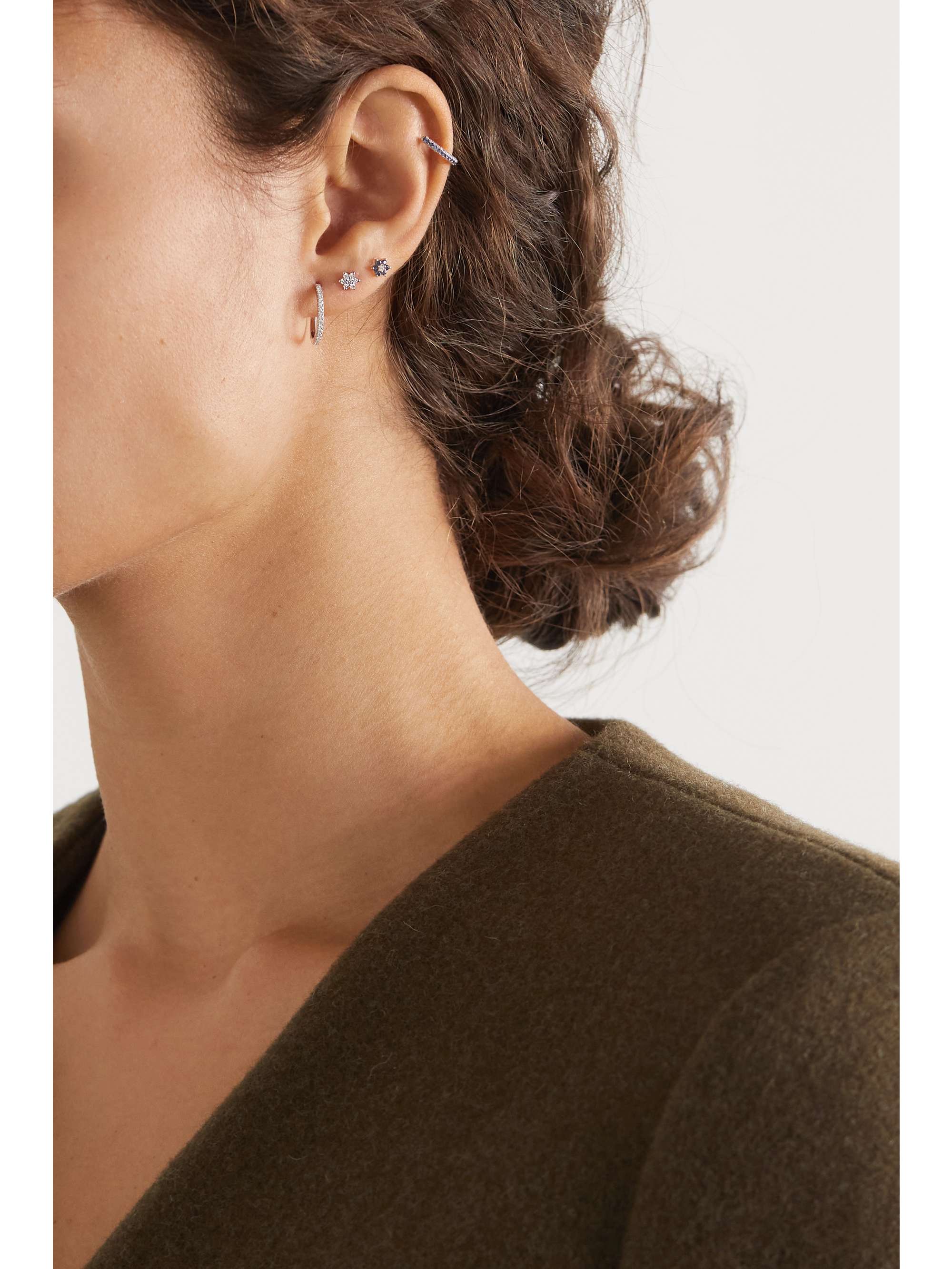 MARIA TASH 4.5mm 18-karat white gold diamond earring