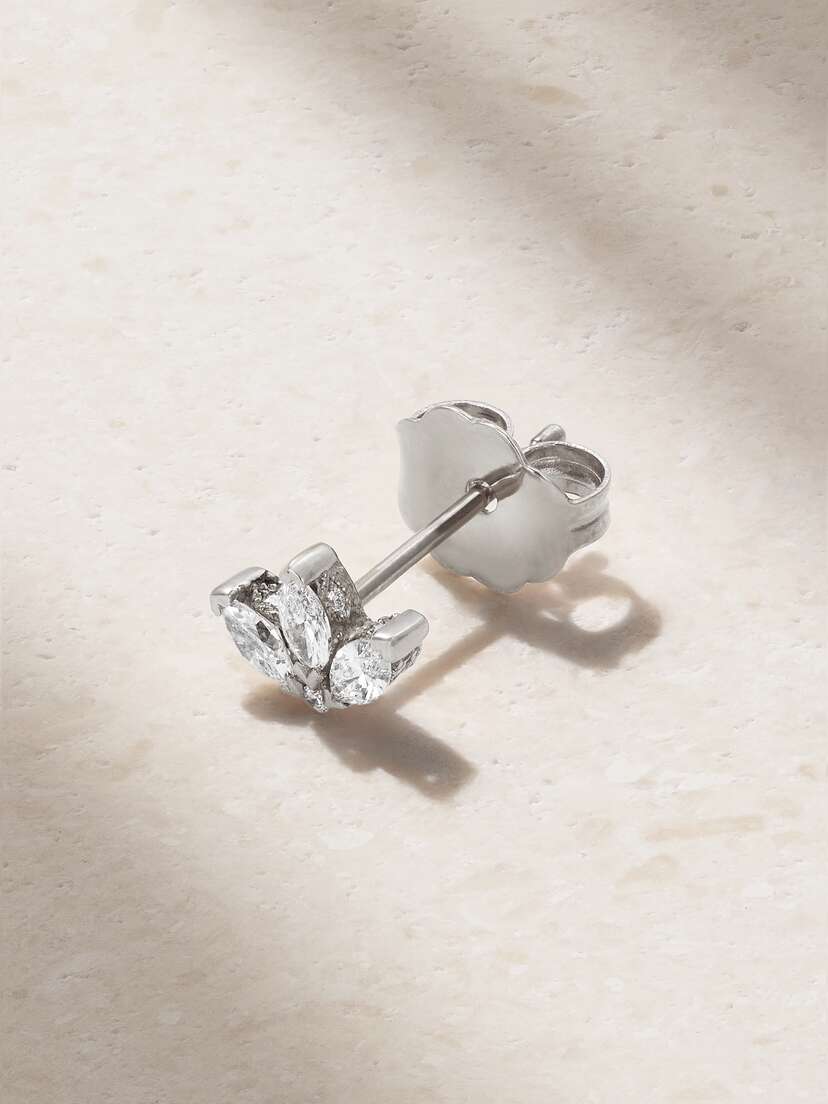 MARIA TASH Lotus 18-karat White Gold Diamond Earring