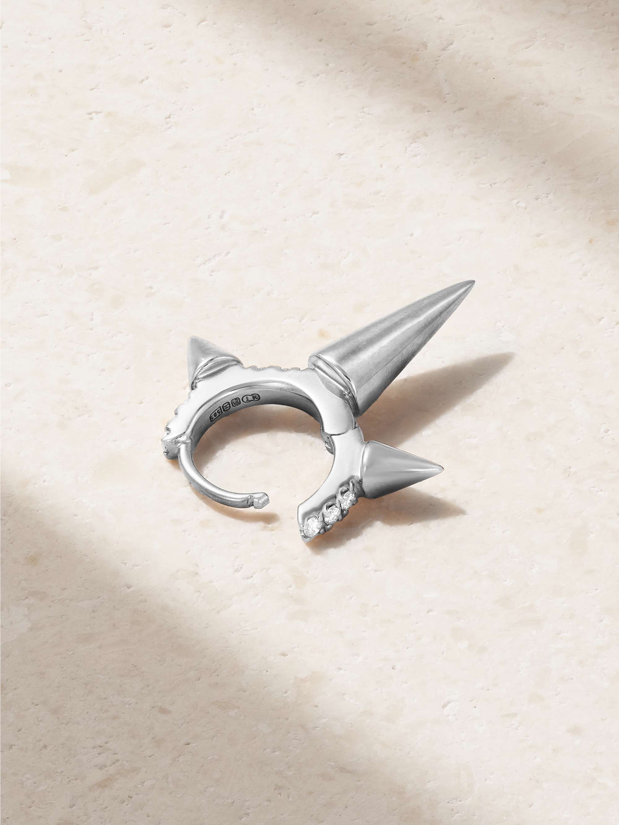 MARIA TASH Triple Spike 6.5mm 18-karat rose gold diamond earring