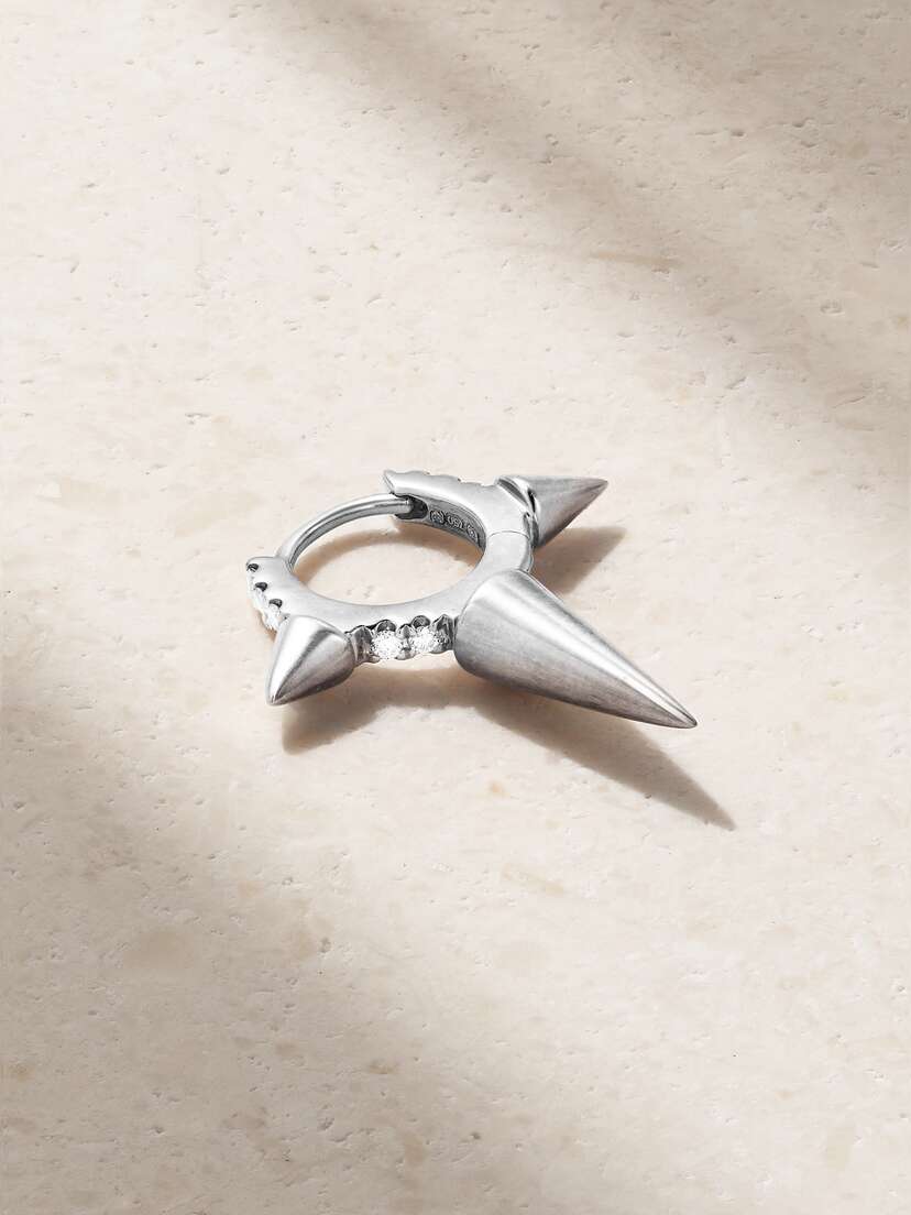 MARIA TASH Eternity 6.5mm 18-karat White Gold Diamond Earring