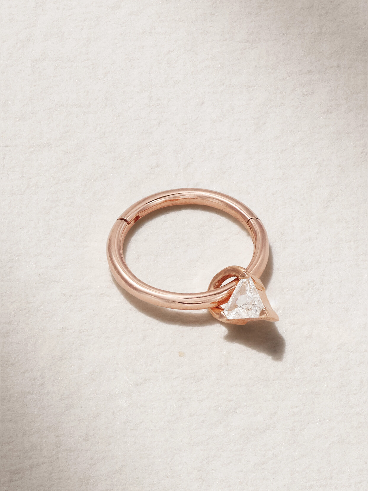MARIA TASH - 8mm 18-karat Rose Gold Diamond Hoop Earring - One size