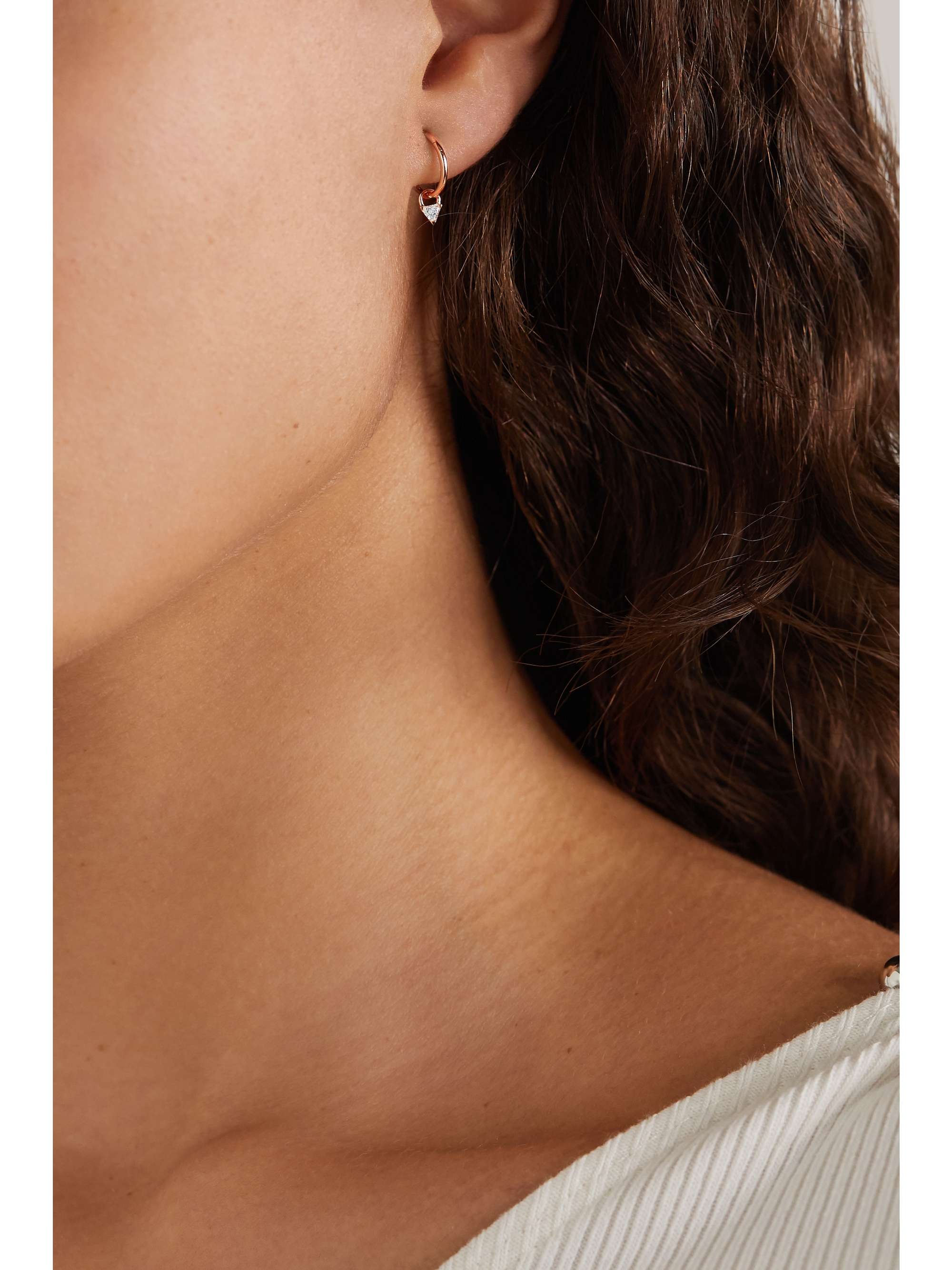 MARIA TASH 18-karat gold diamond hoop earring