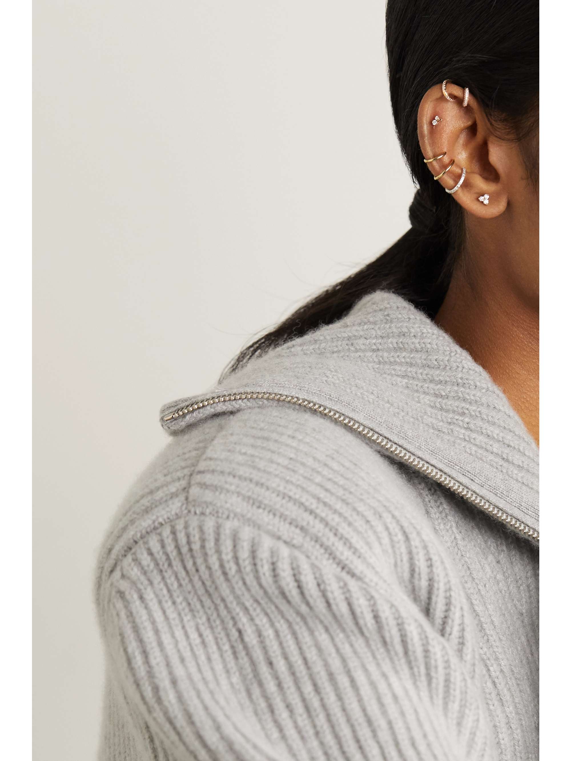 MARIA TASH Trinity 18-karat white gold diamond earring