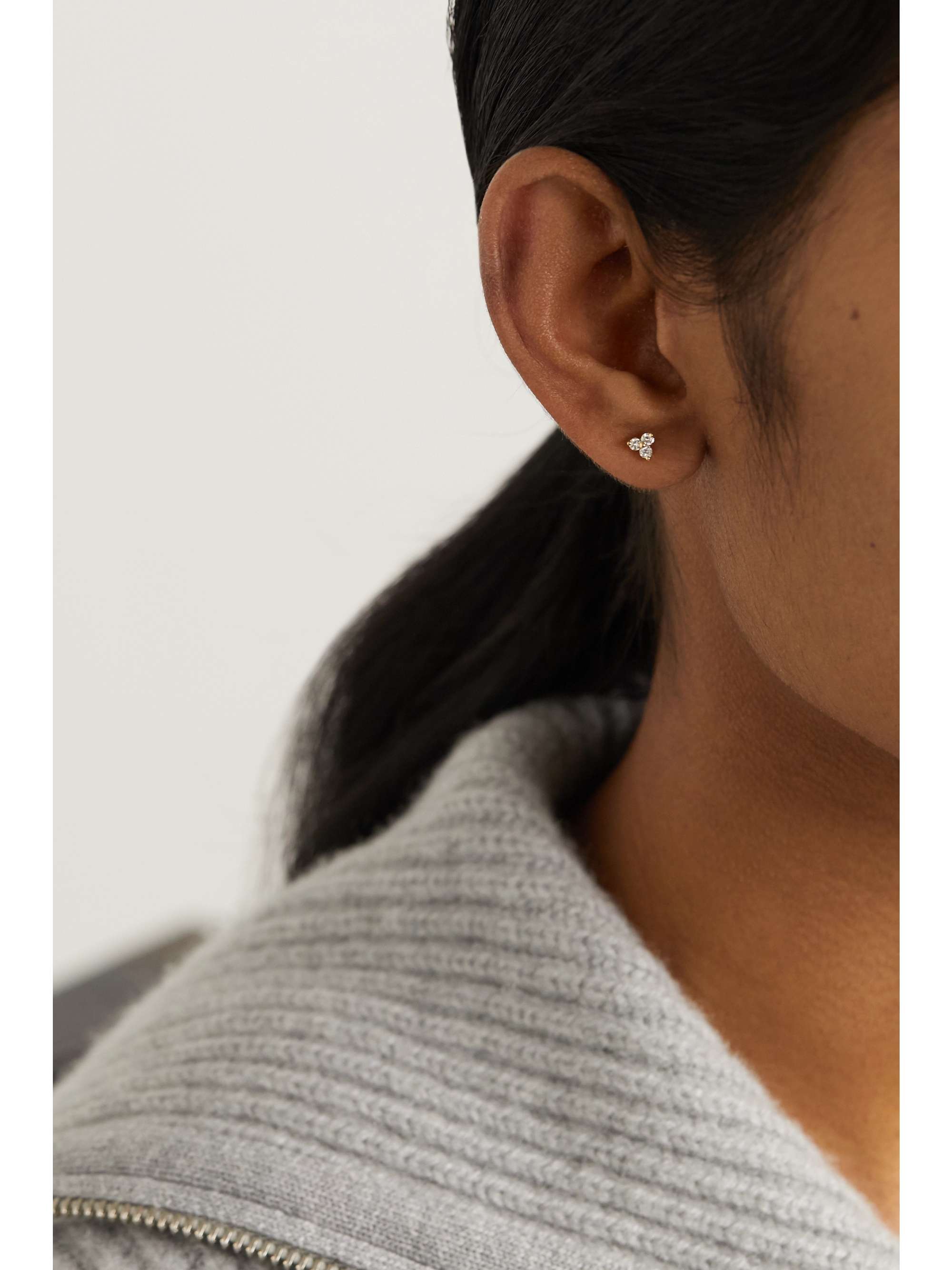 MARIA TASH Trinity 18-karat white gold diamond earring