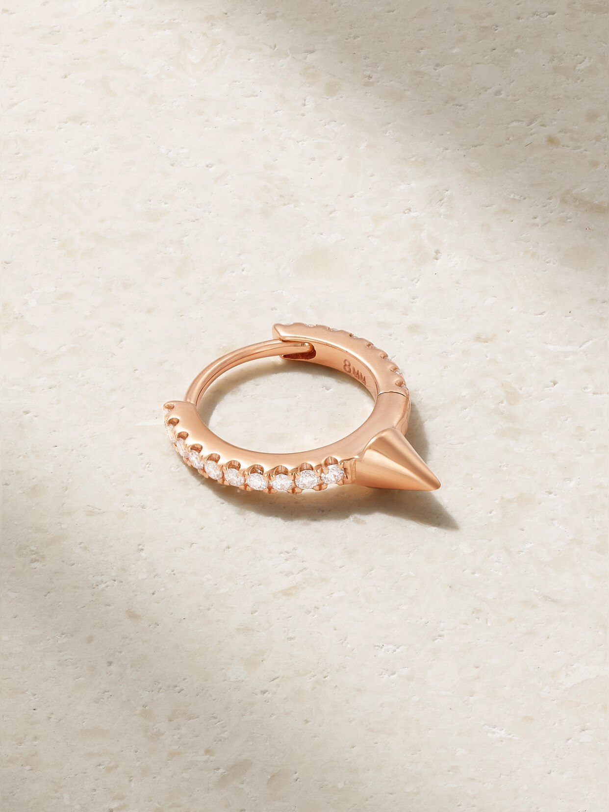 Maria Tash Eternity 8mm 18-karat Rose Gold Diamond Hoop Earring