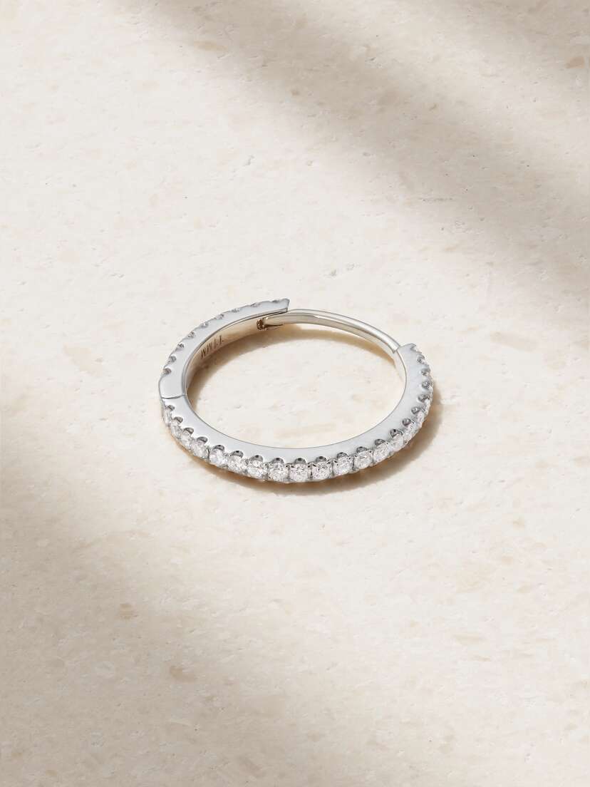 MARIA TASH Eternity 11mm 18-karat Gold Diamond Hoop Earring